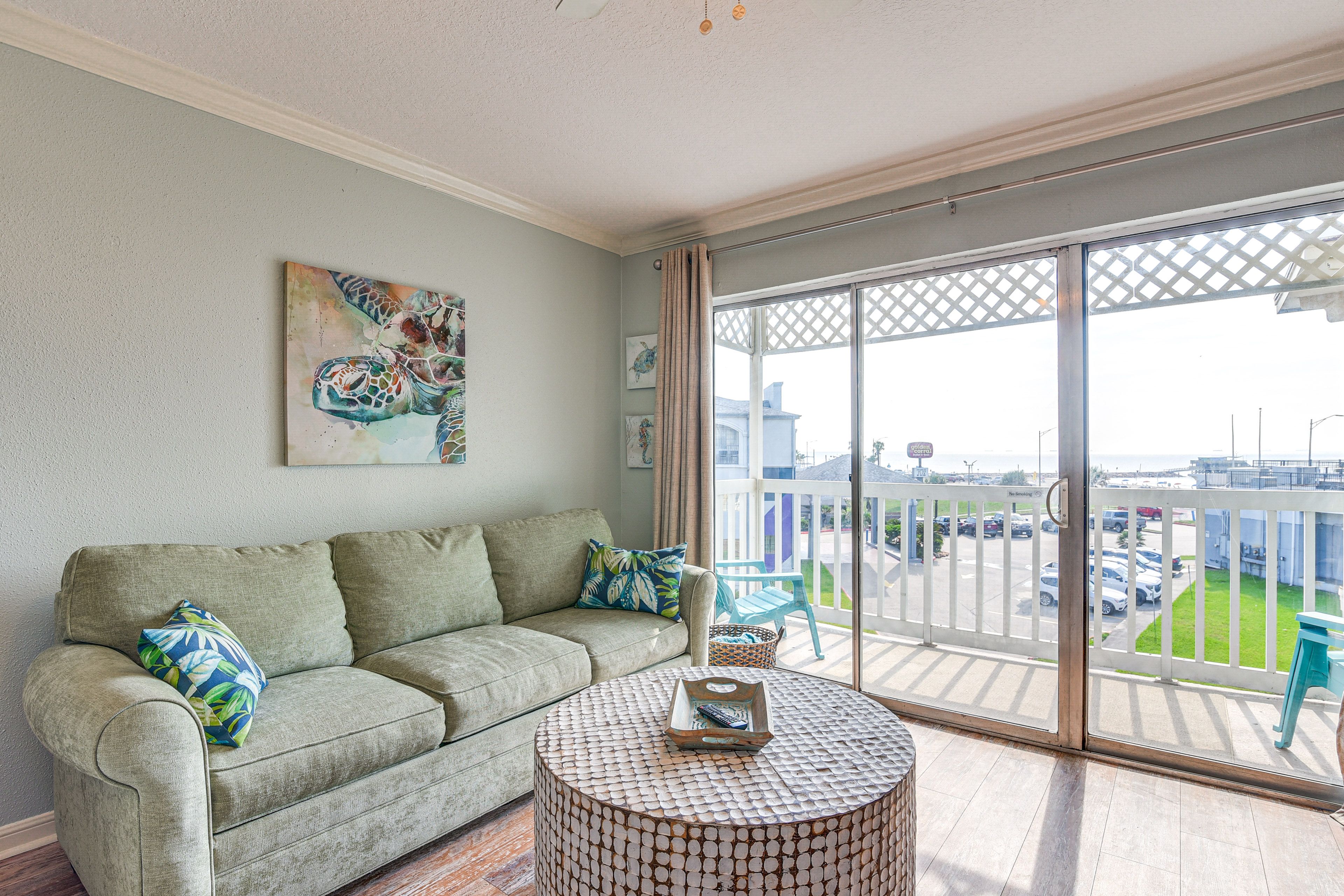 Galveston Vacation Rental | 1BR | 1BA | 474 Sq Ft | Step-Free Access