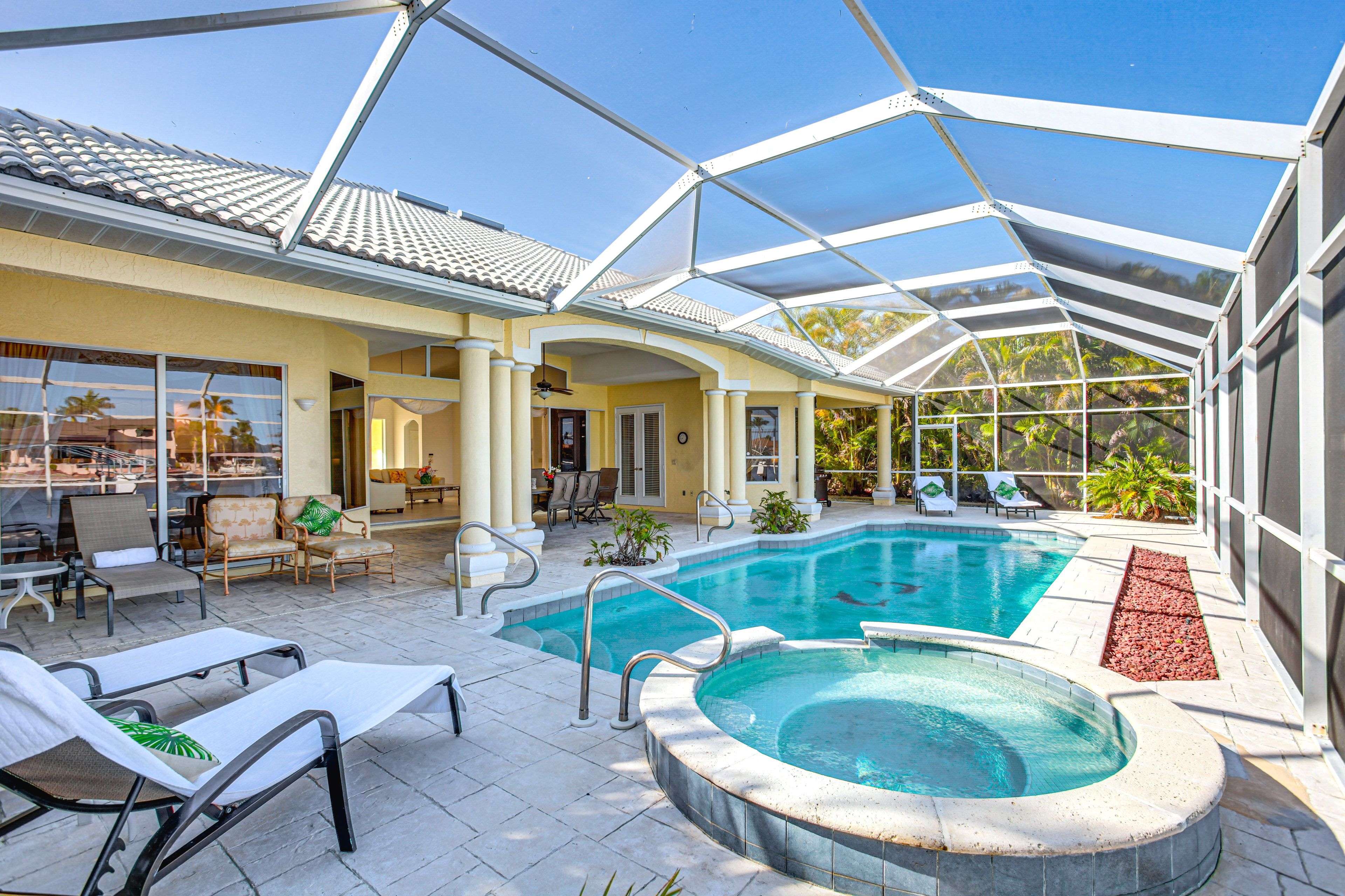 Cape Coral Vacation Rental | 3BR | 2BA | 2,067 Sq Ft | 1 Step to Enter