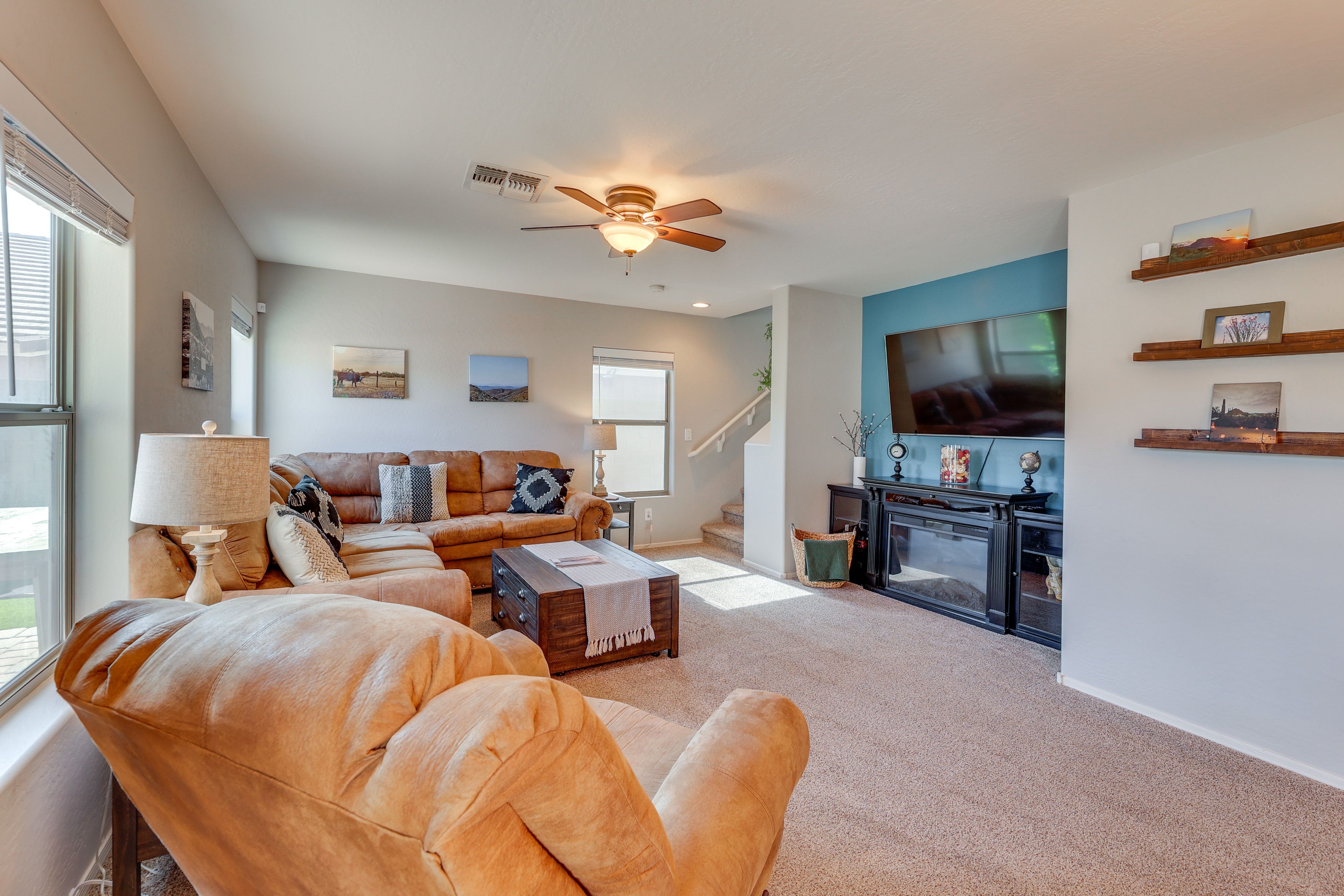 Property Interior | 2-Story Home | Free WiFi | Central A/C & Heating