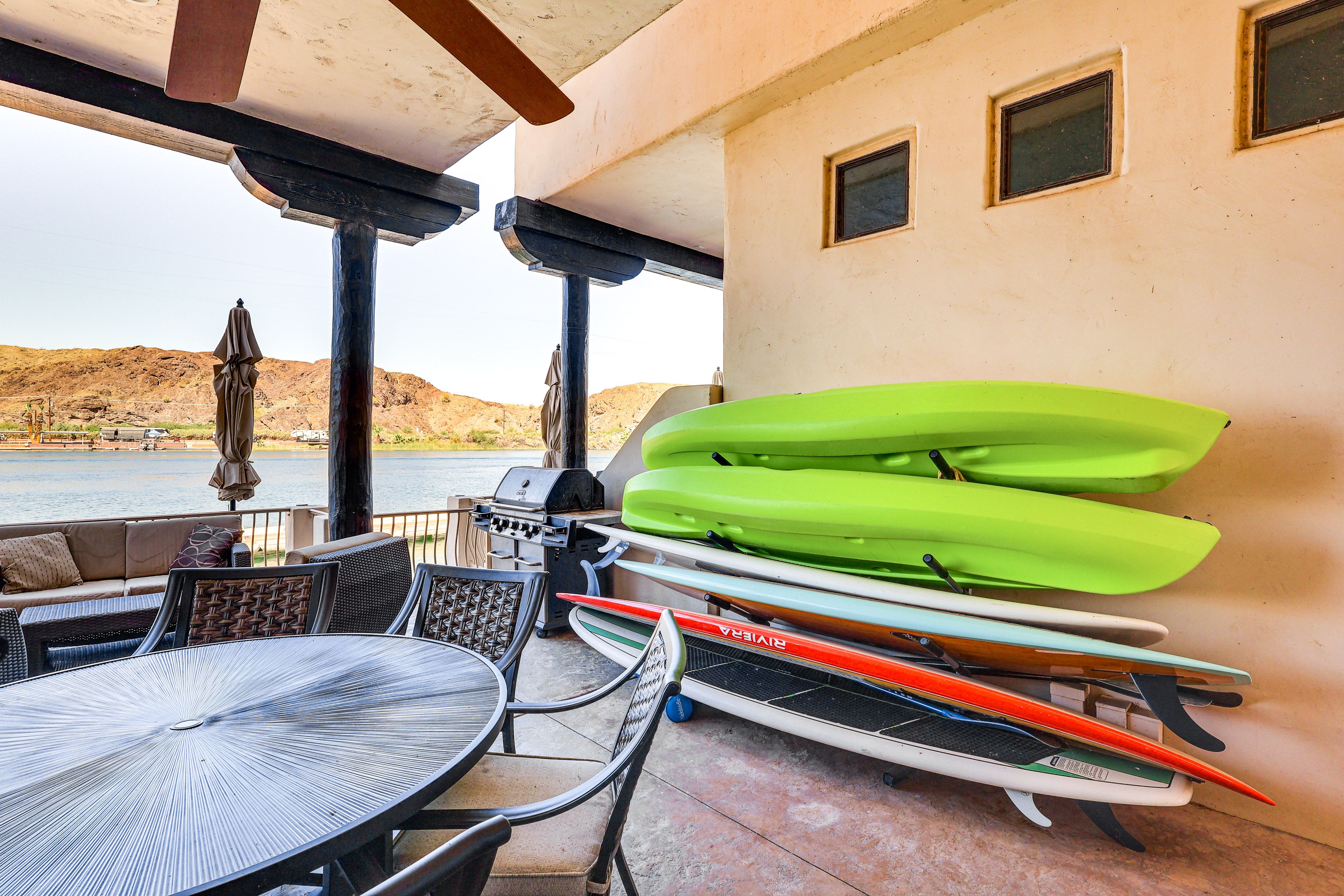 Covered Patio | Outdoor Dining | Gas Grill | Kayaks & Paddleboards Provided