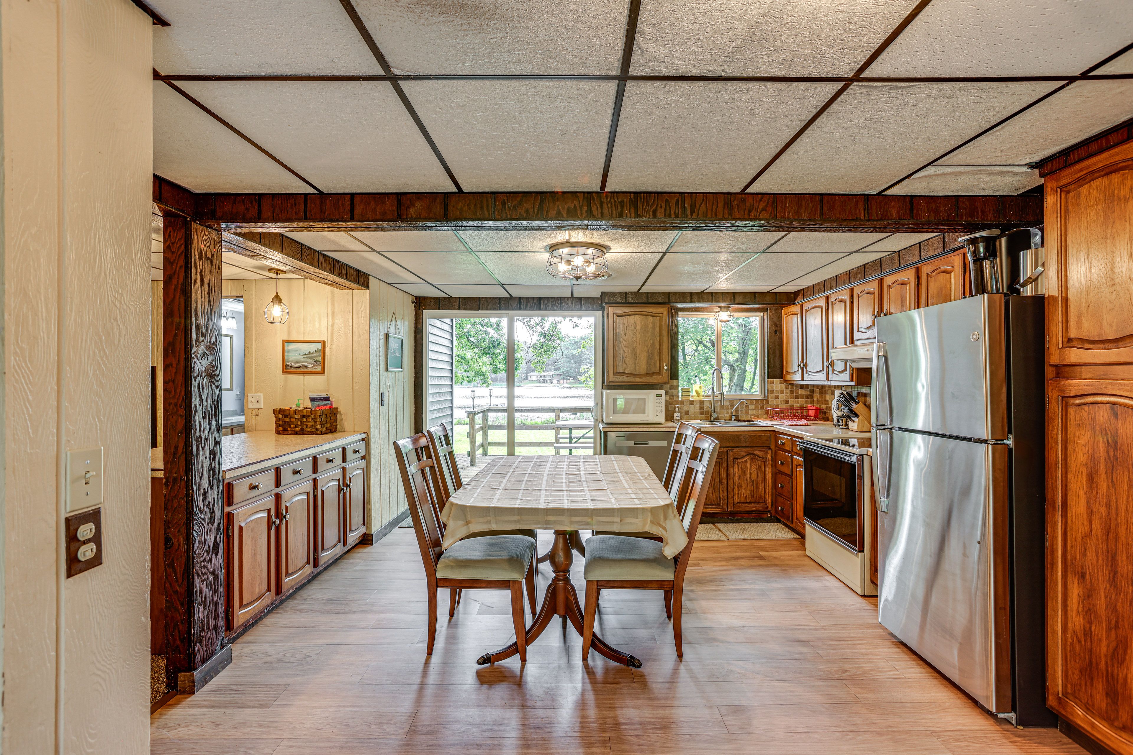 Kitchen & Dining Area | Single-Story Home | Central Heating & A/C