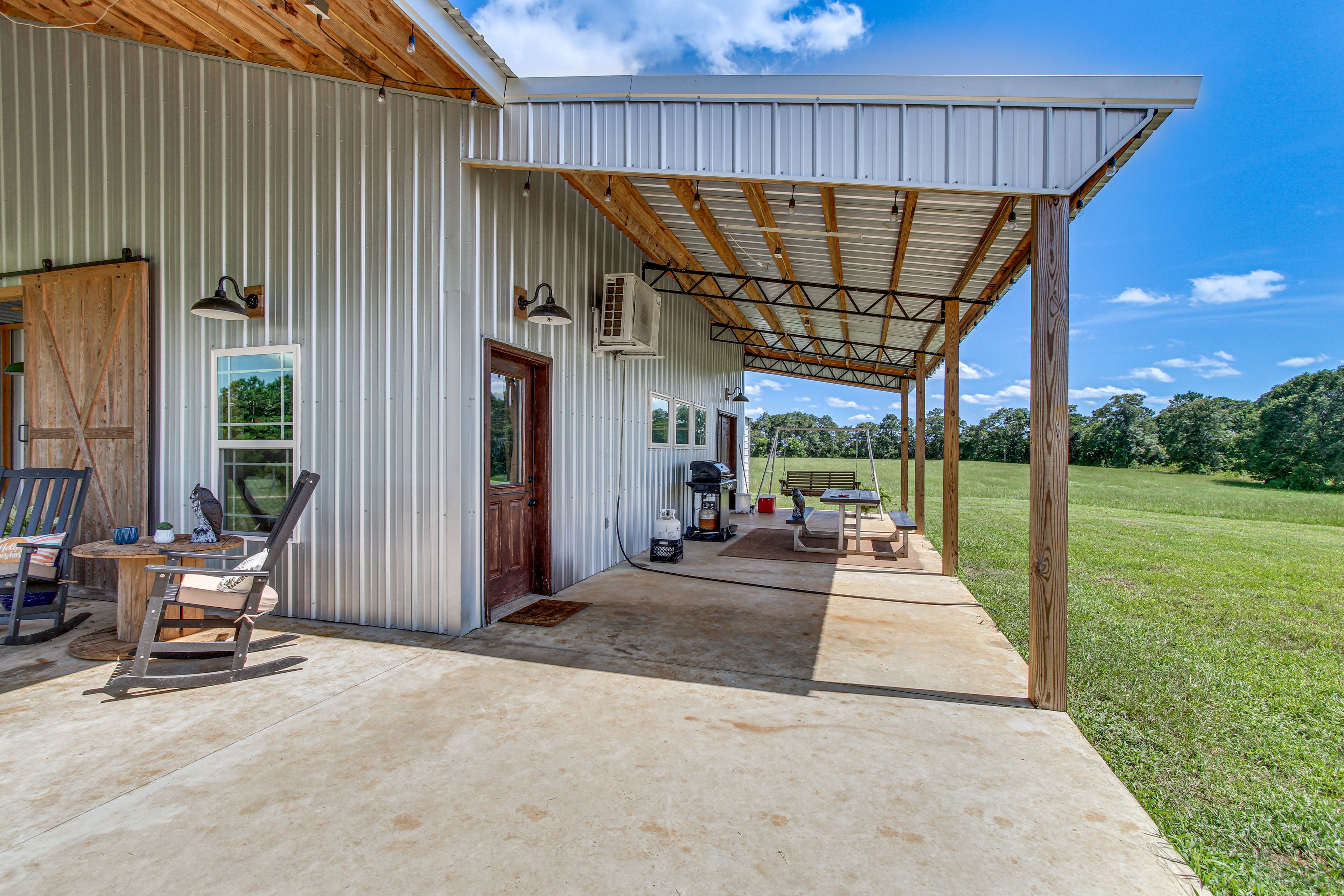 Cabin Exterior | Furnished Porch | Picnic Table | Gas Grill