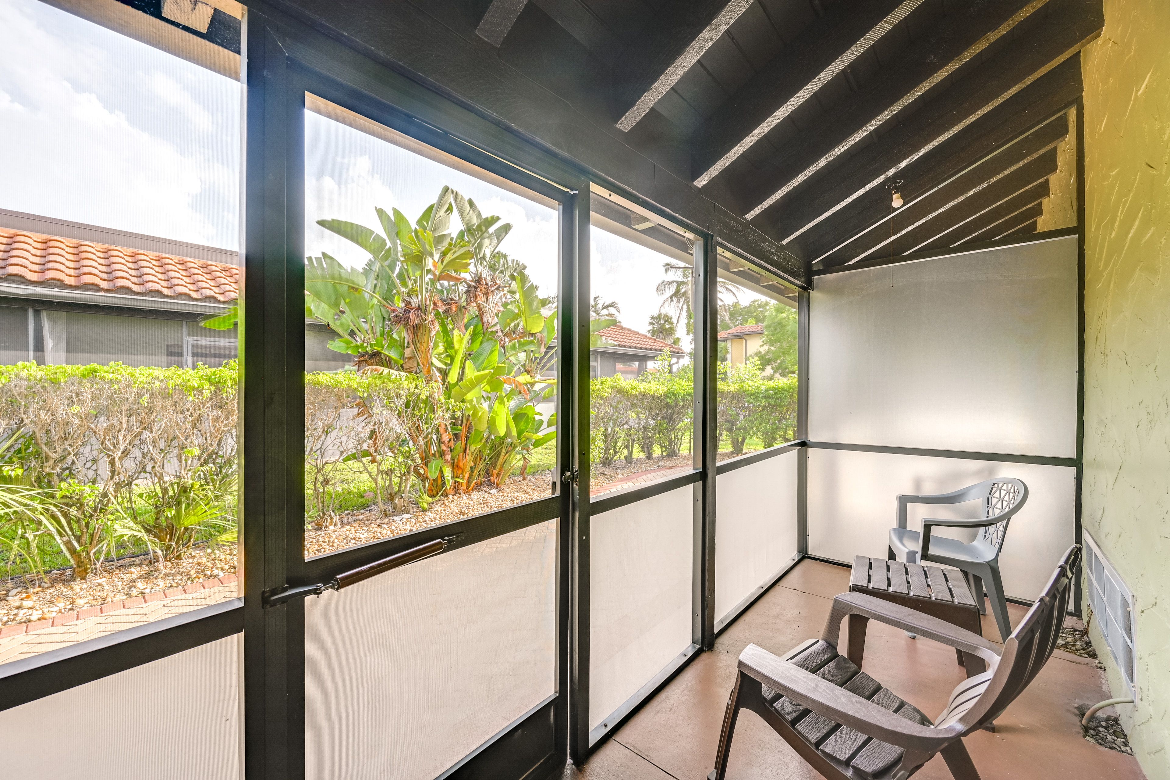 Unit Exterior | Screened Porch | Single-Story Condo