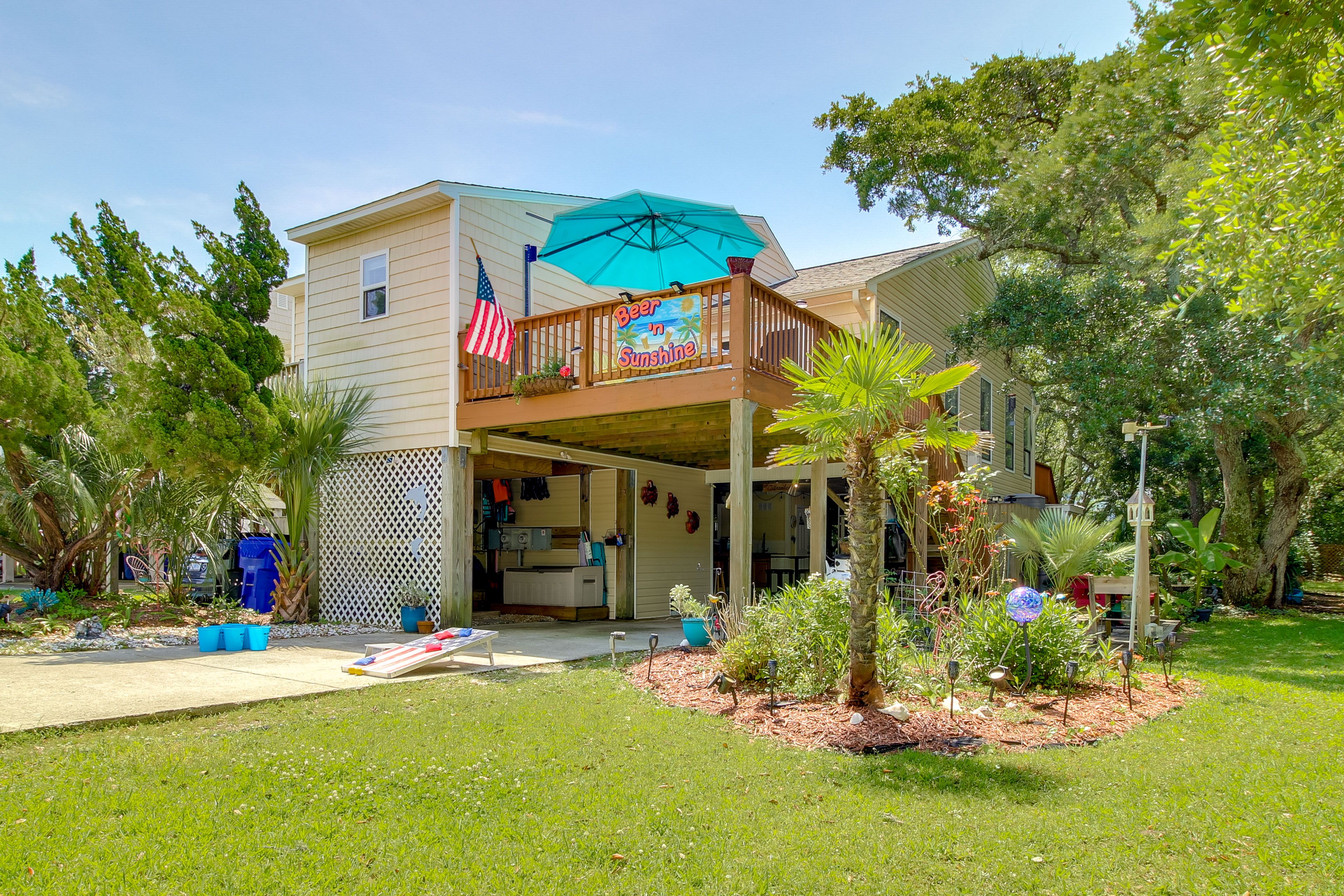 Home Exterior | Covered Patio w/ Outdoor Kitchen | 3 Mi to Seaview Fishing Pier