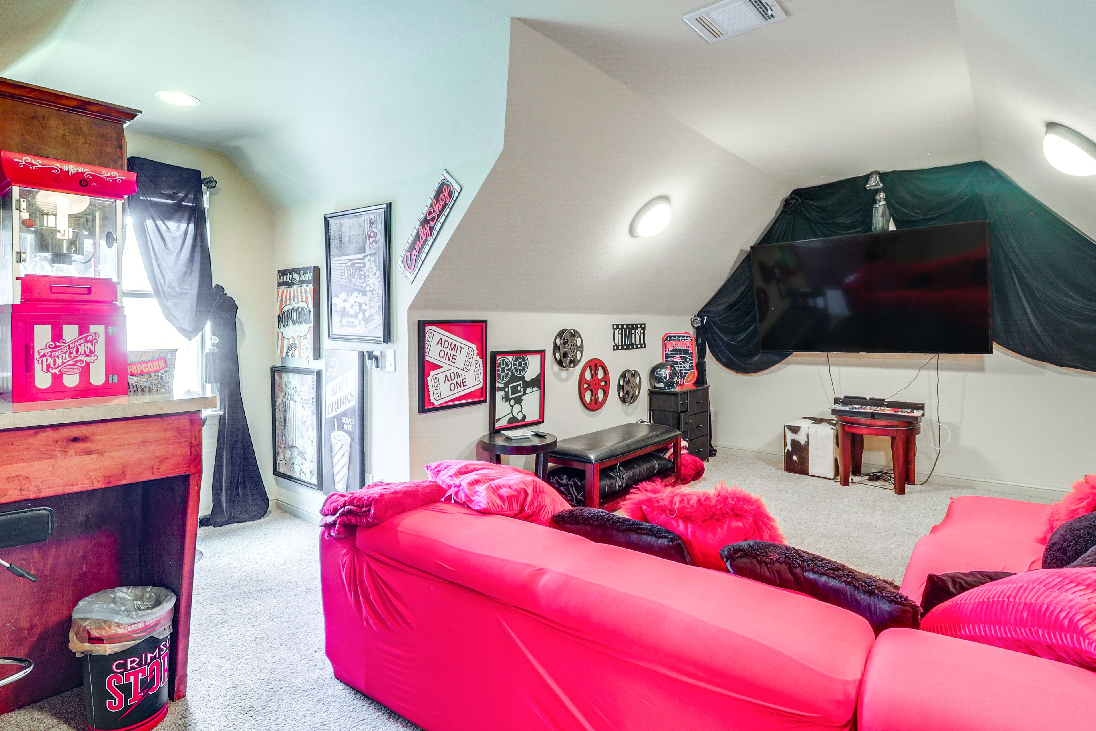 Media Room | 2nd Floor | Flat-Screen TV | Arcade Machine | Popcorn Maker