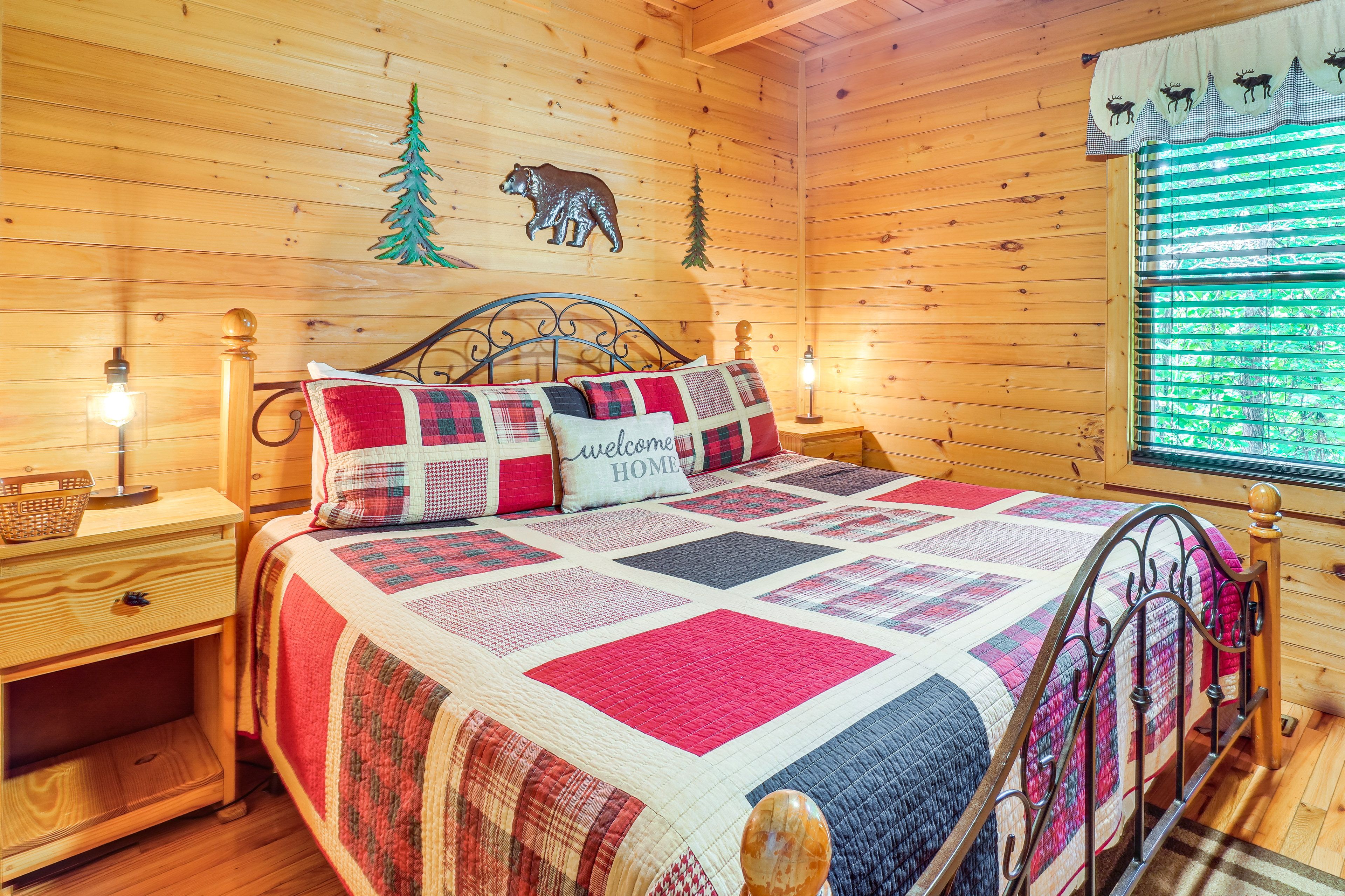 Bedroom 1 | 1st Floor | King Bed | Flat-Screen TV | Fireplace