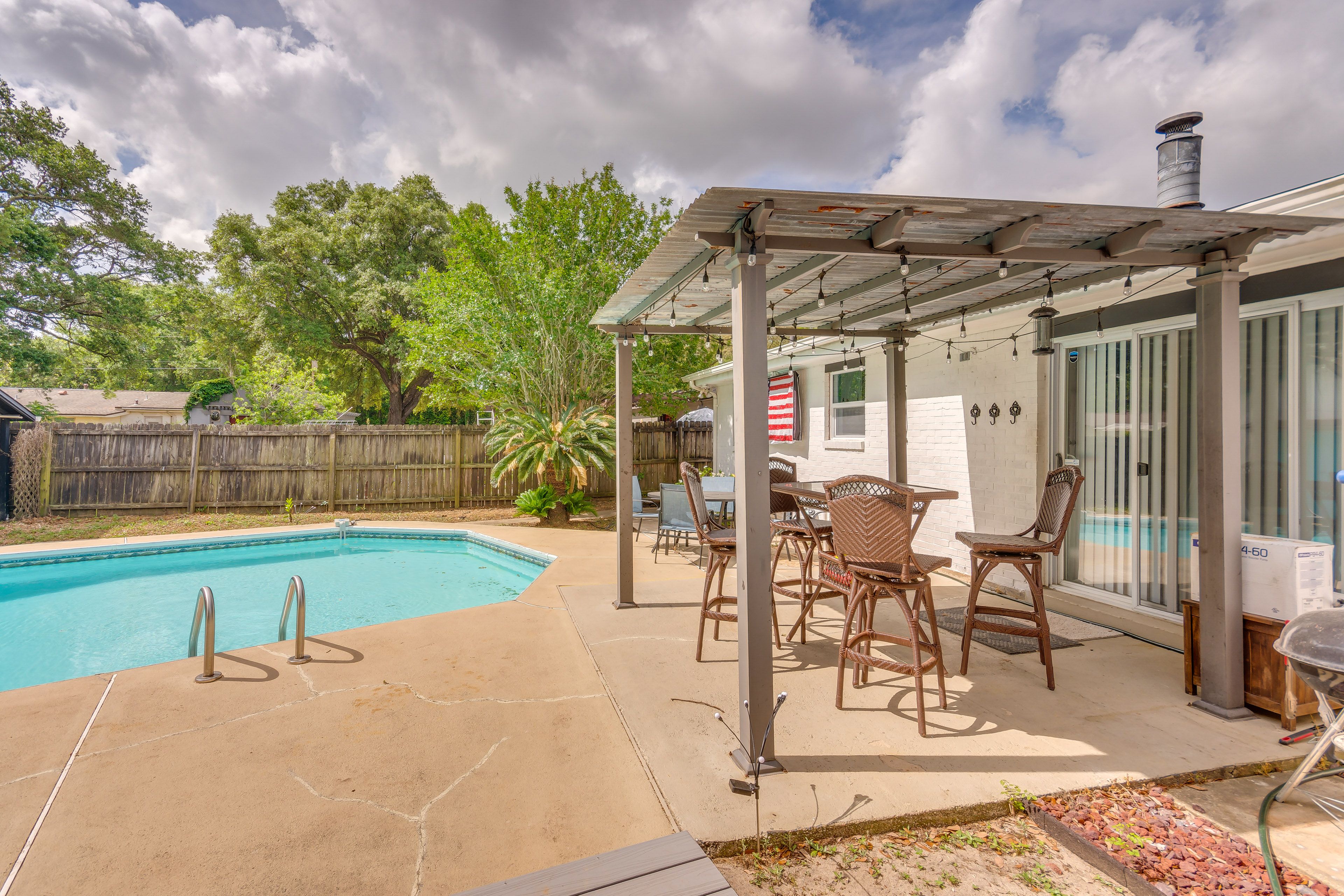 Exterior | Fenced Backyard | Covered Patio | Private Pool