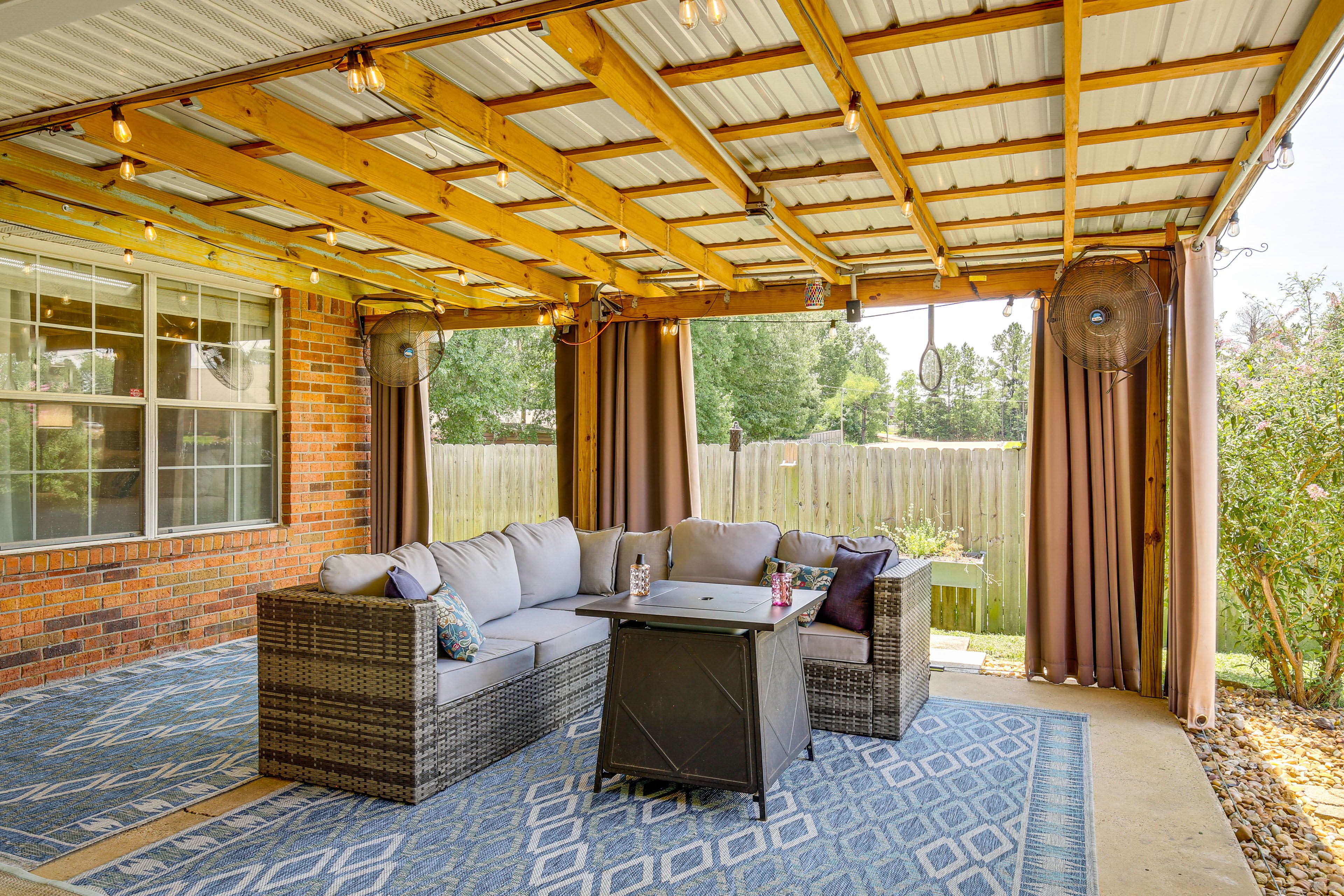 House Exterior | Covered Patio w/ Seating | TV