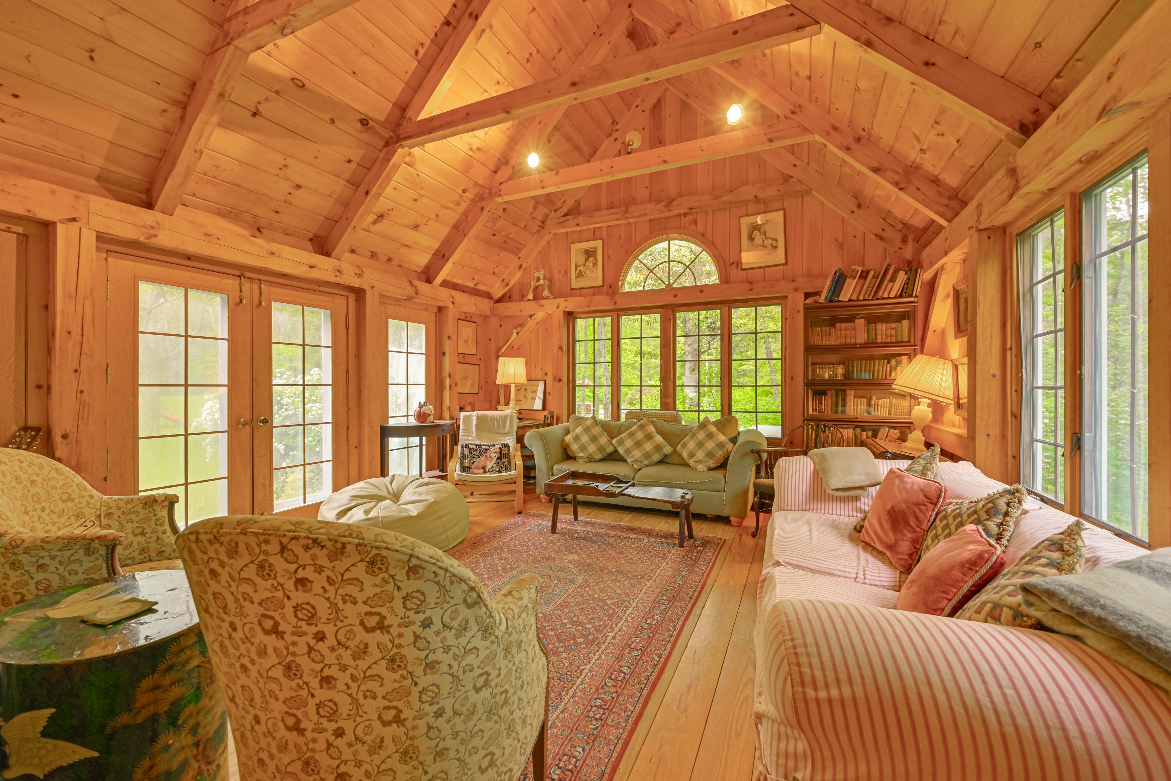 Living Room | Stone Fireplace | Free WiFi | Portable A/C Units | Main Level
