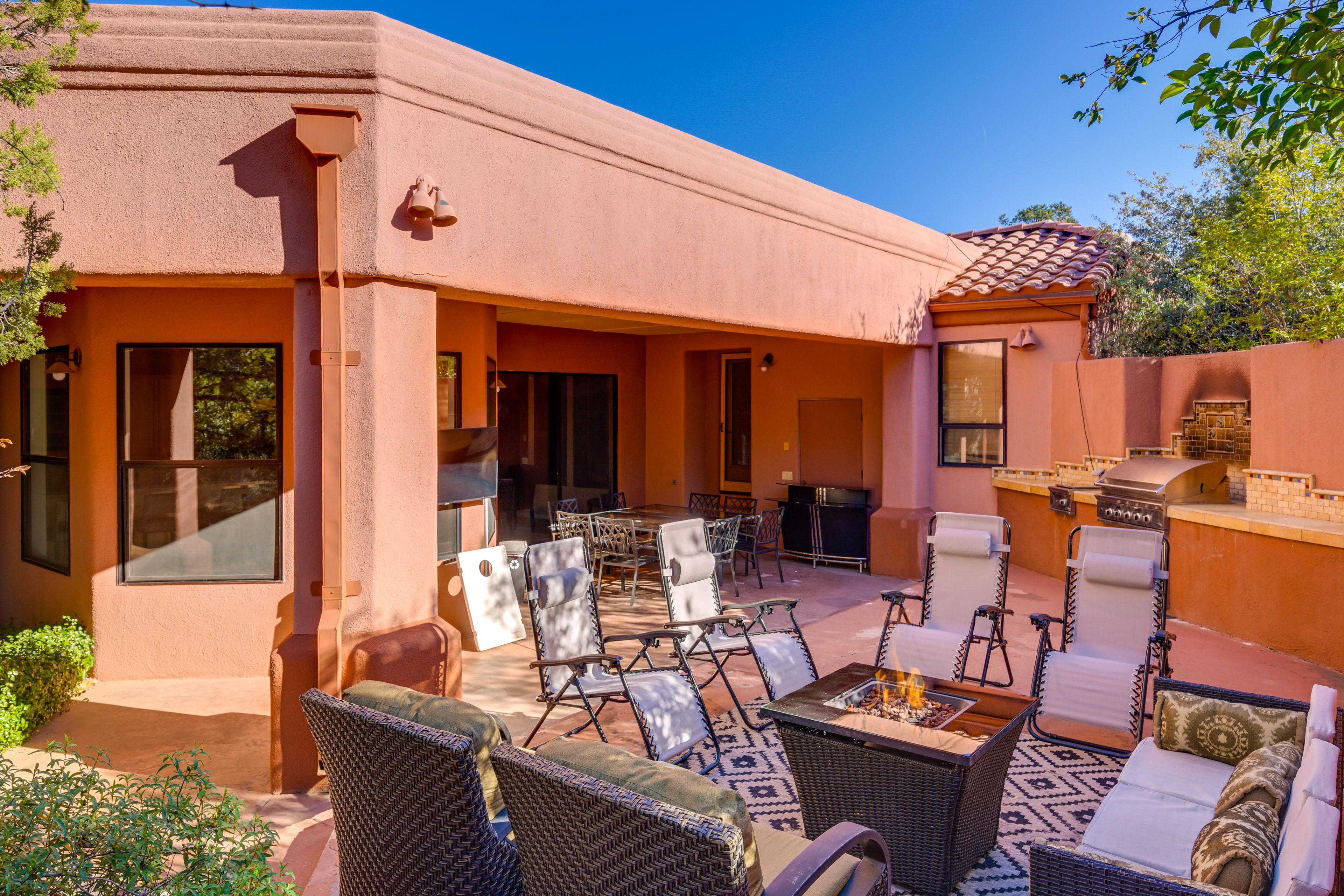 Patio | Fire Table | Grill | Hot Tub | Single-Story Home
