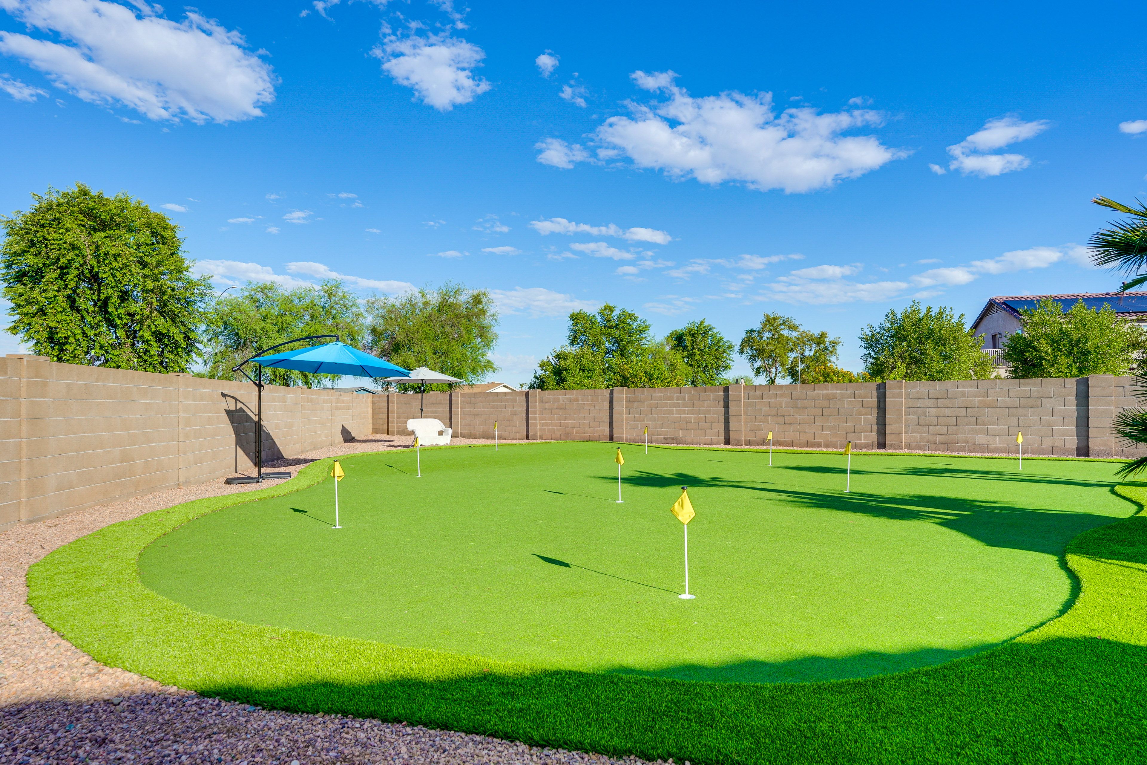 Fenced Backyard | 9-Hole Putting Green