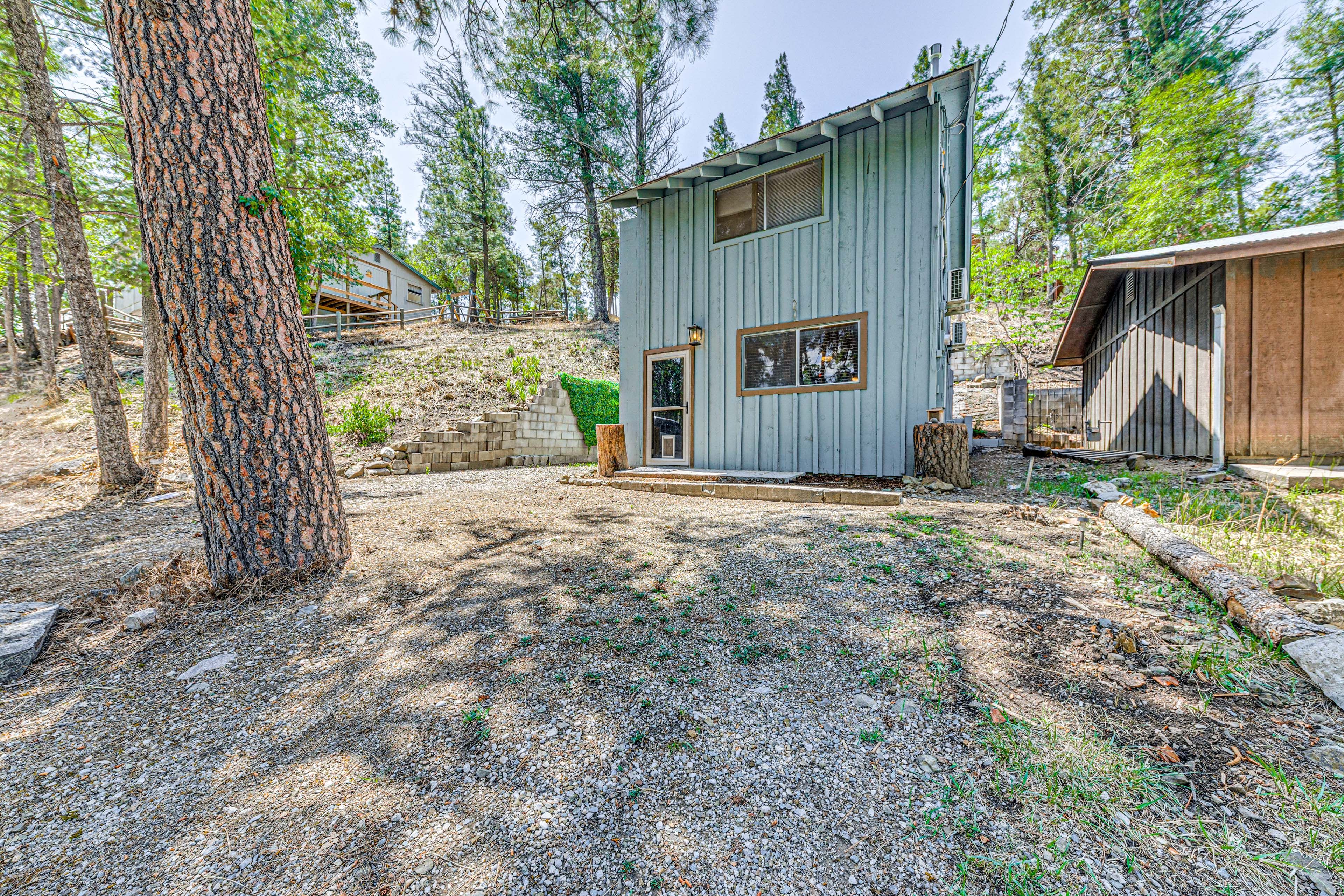 Property Exterior | Multi-Level Cabin | Spacious Yard