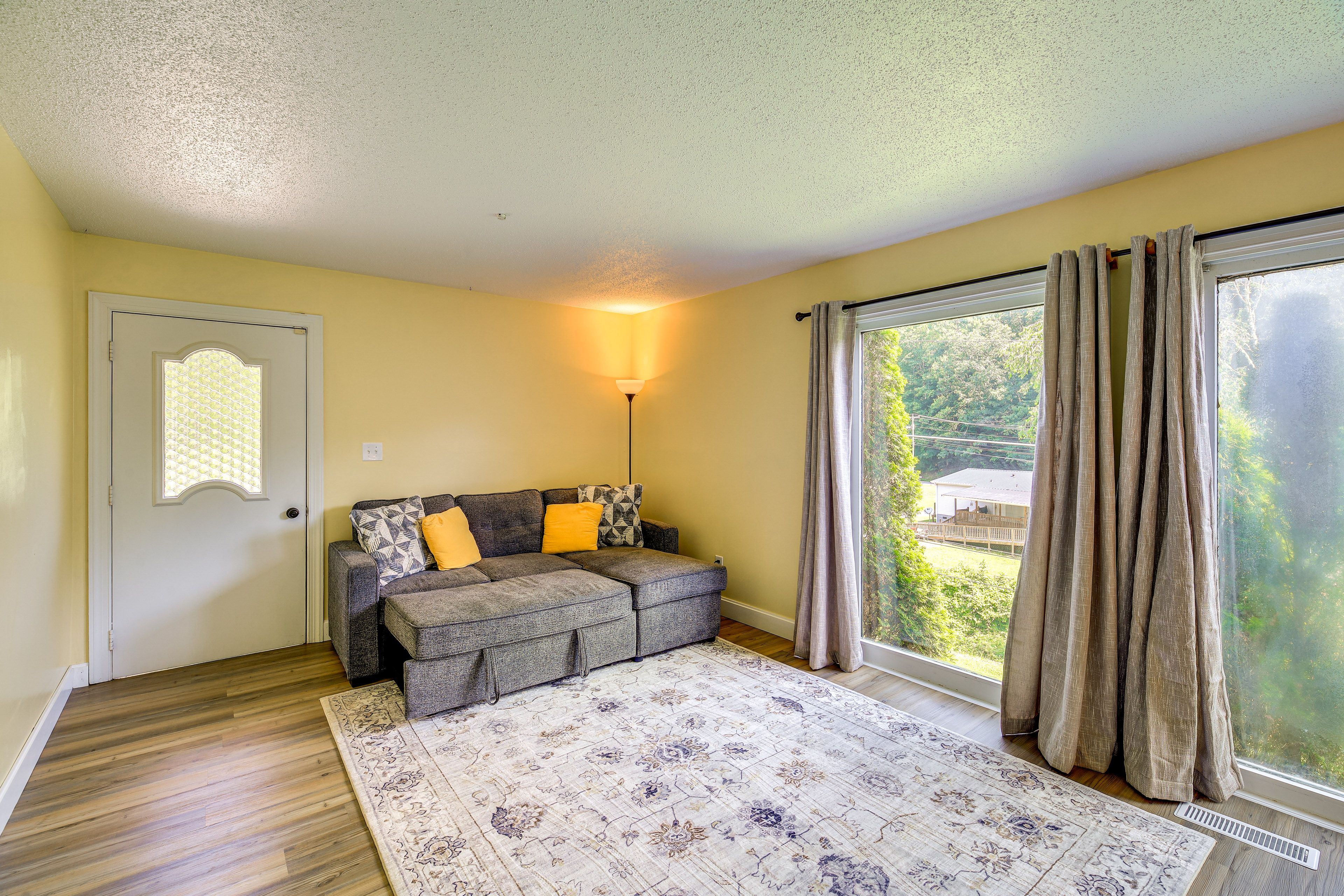 Living Room | Full Sleeper Sofa | Smart TV | Electric Fireplace