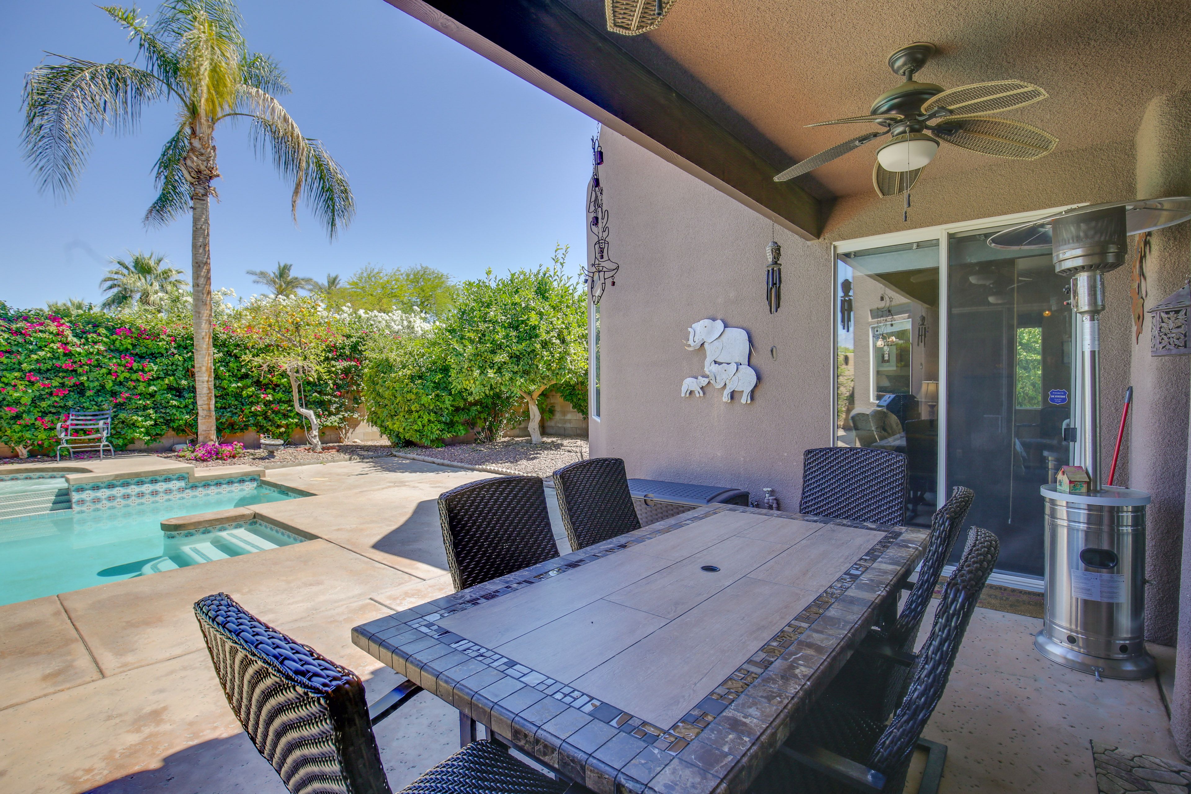 Patio | Outdoor Dining Area | Charcoal & Gas Grills