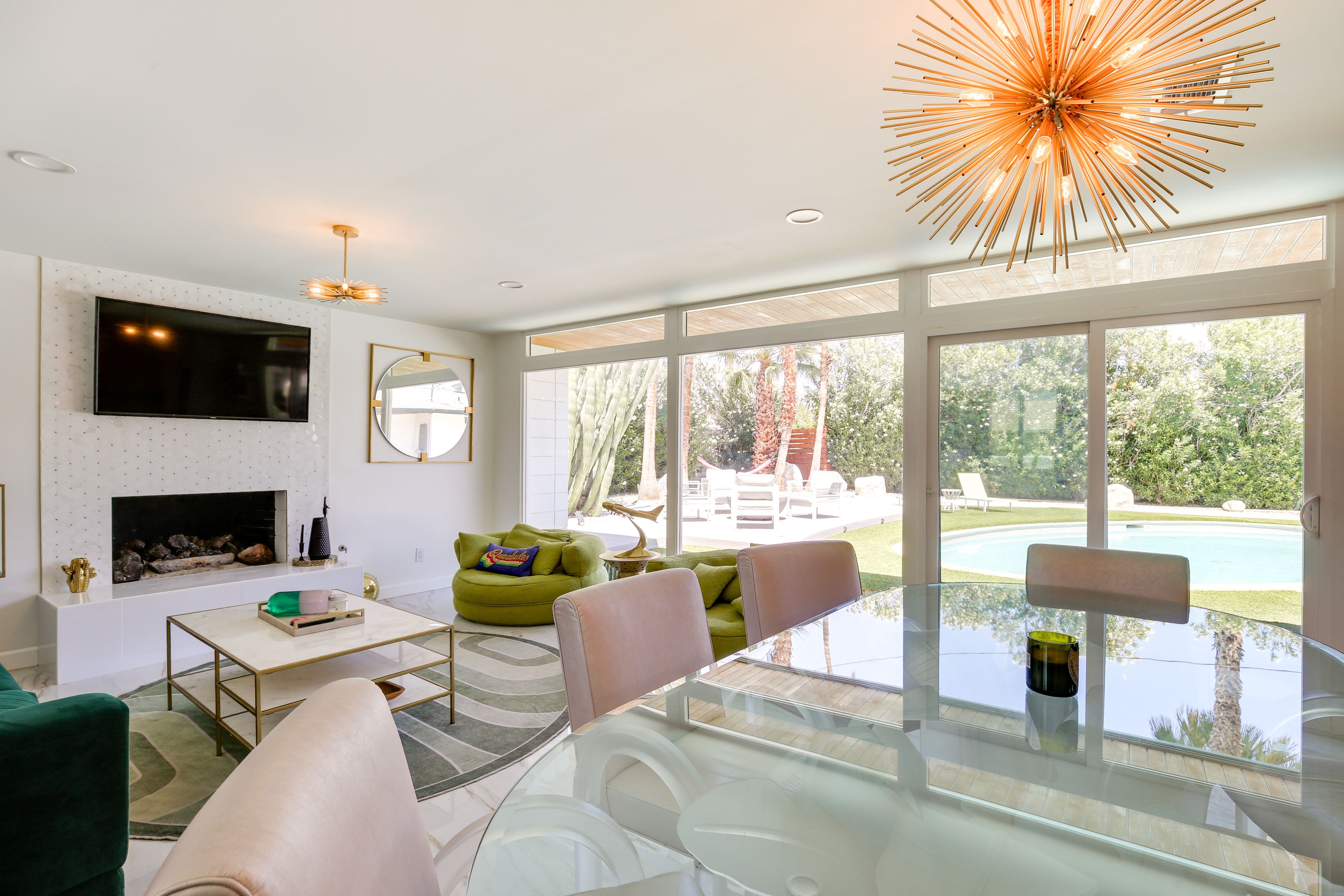 Living Room | Single-Story Home | Fireplace | Smart TV w/ Cable