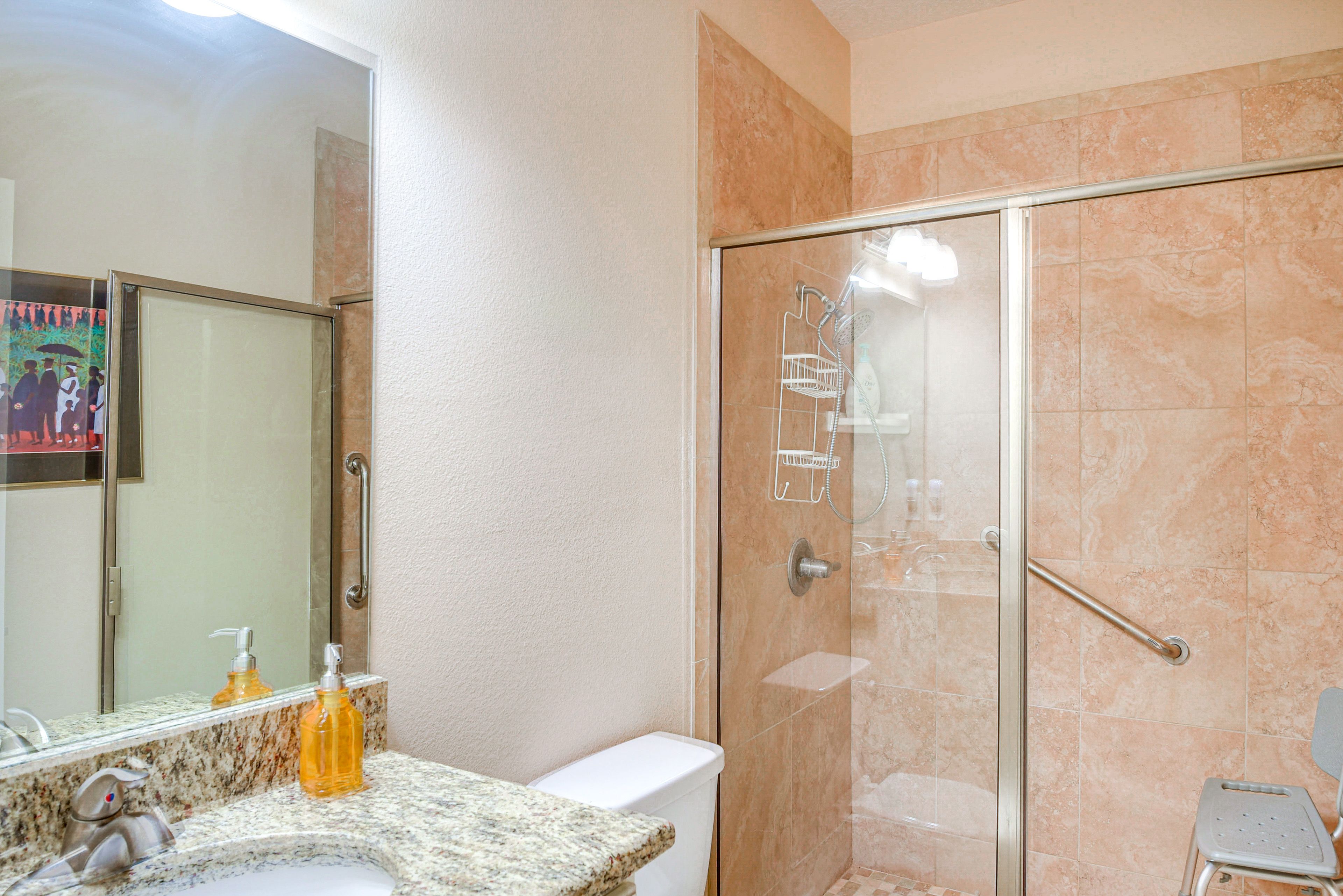 Full Bathroom | Grab Rails in Shower | Shower Chair