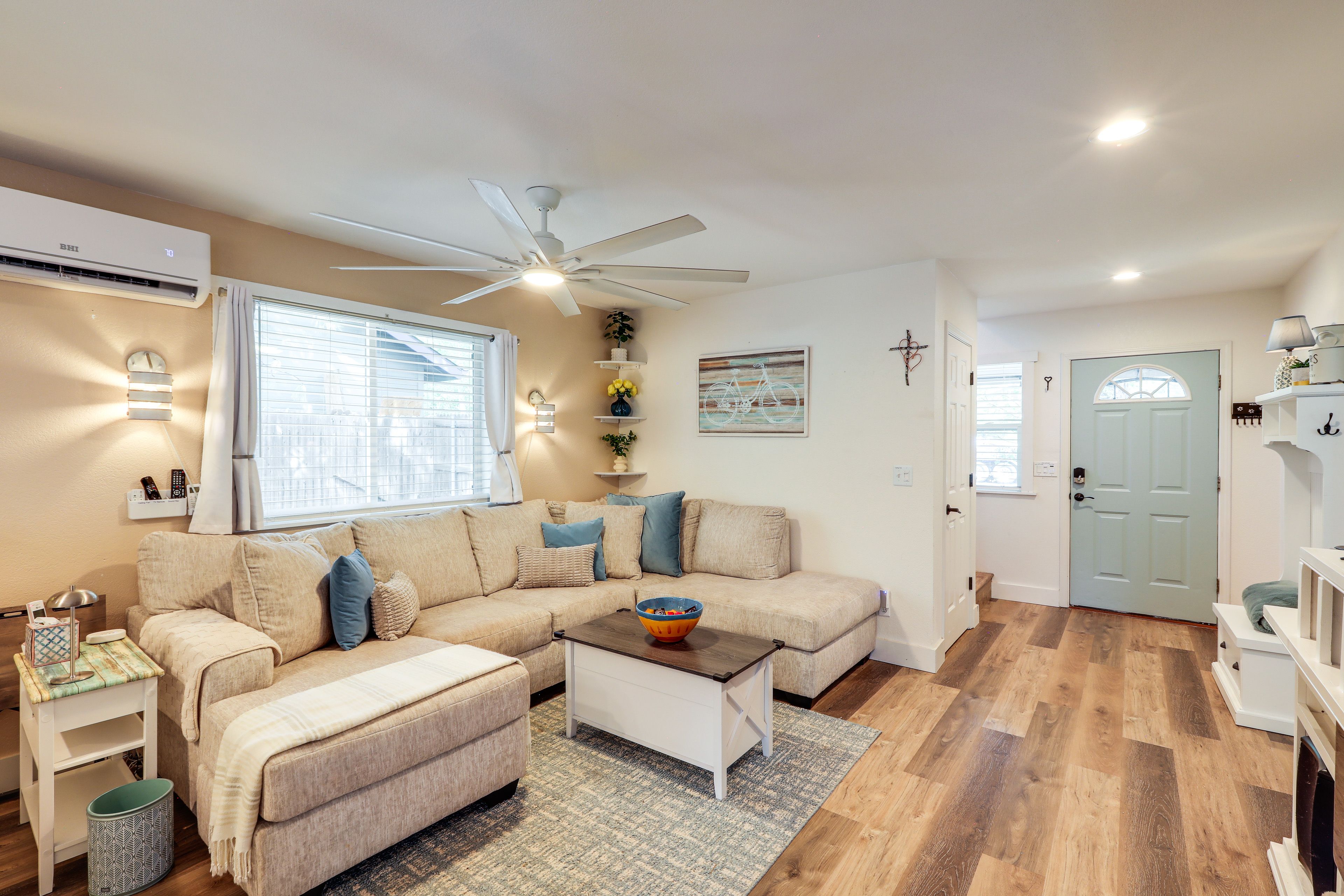 Living Room | 2-Story Home | Mini-Split A/C Unit | Radiant Floor Heating