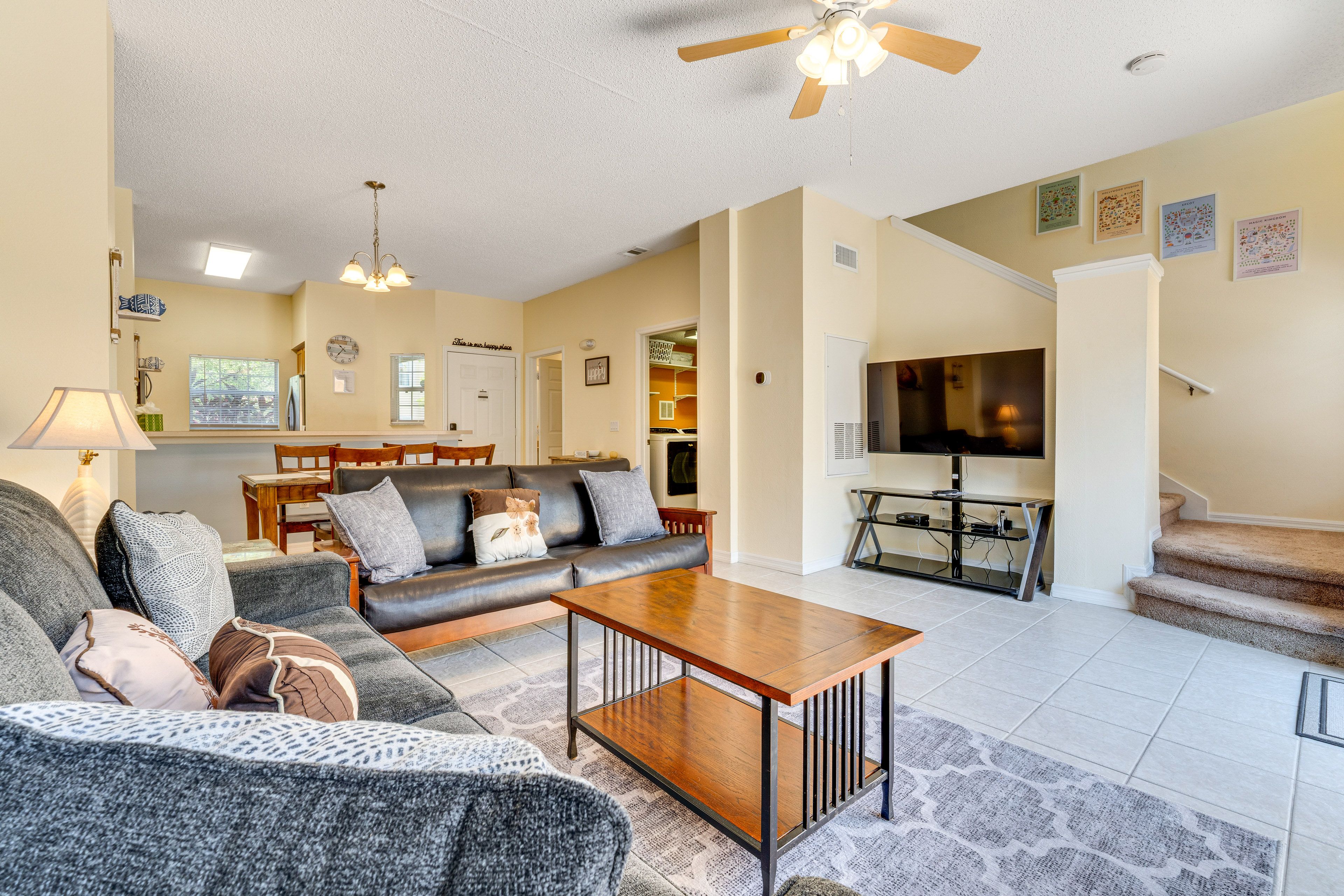 Living Room | Free WiFi | Central A/C | Queen Sleeper Sofa | 1st Floor