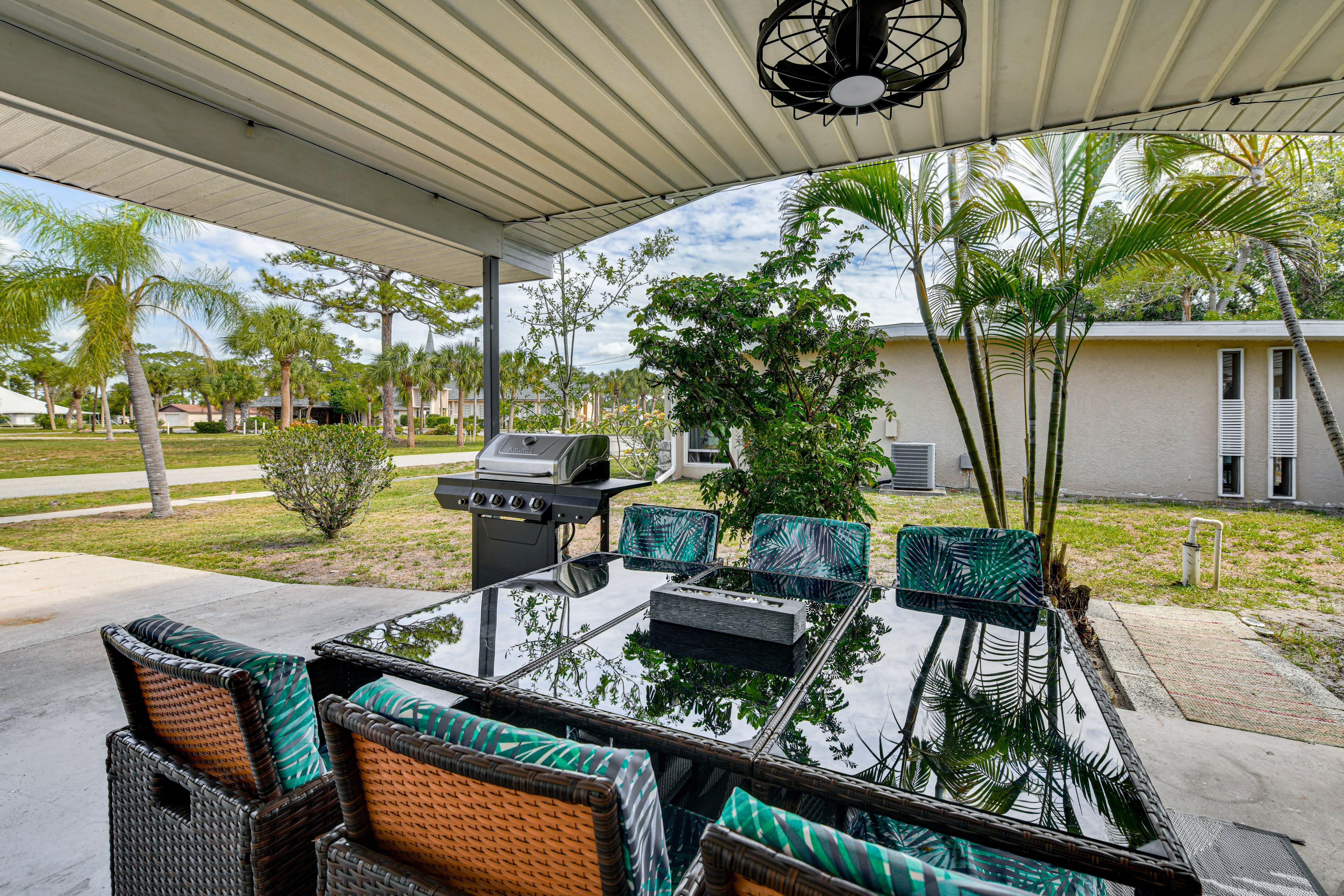 Covered Patio | Dining Area | Grill