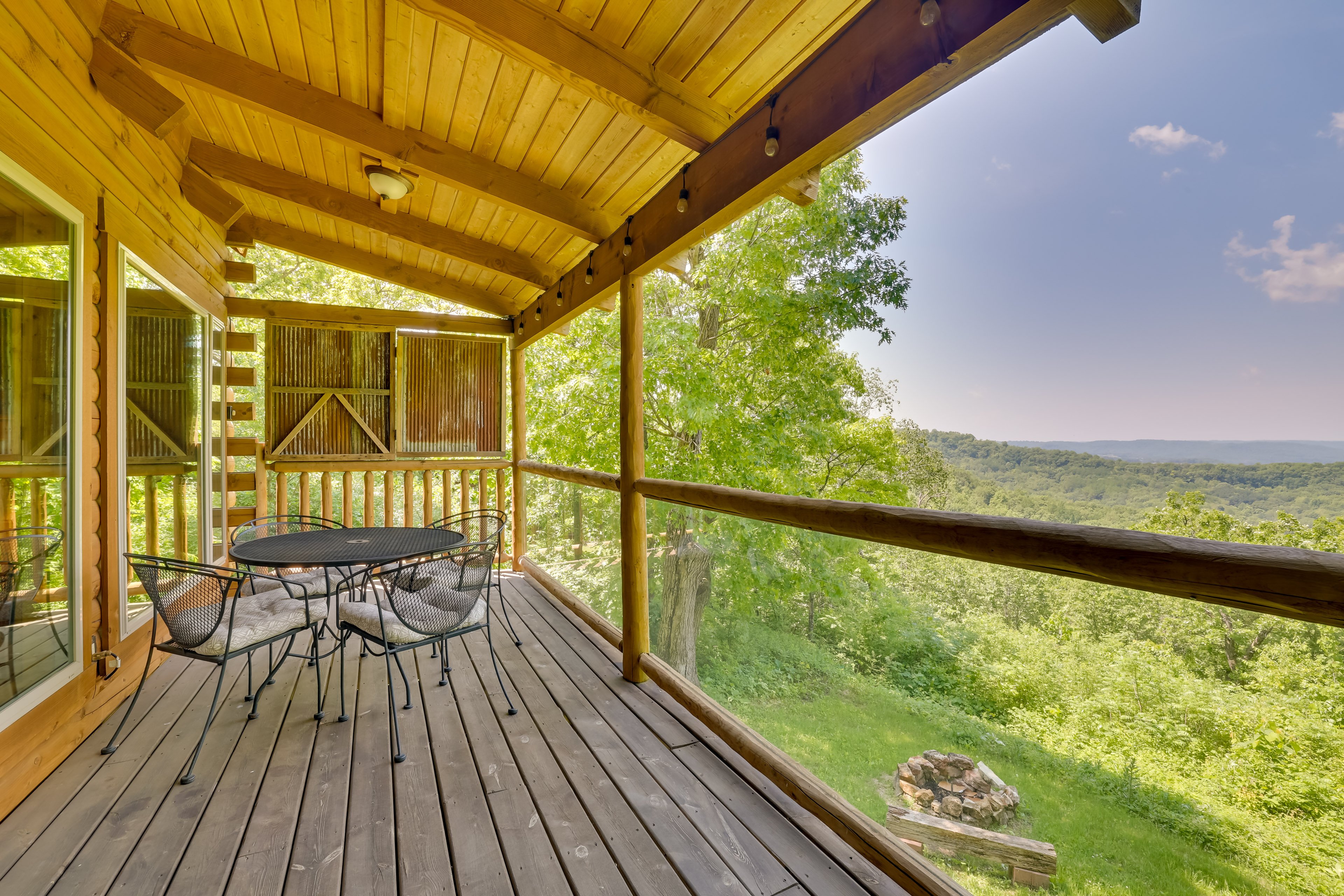 Deck | Mountain Views | Fire Pit | Single-Story Cabin w/ Loft