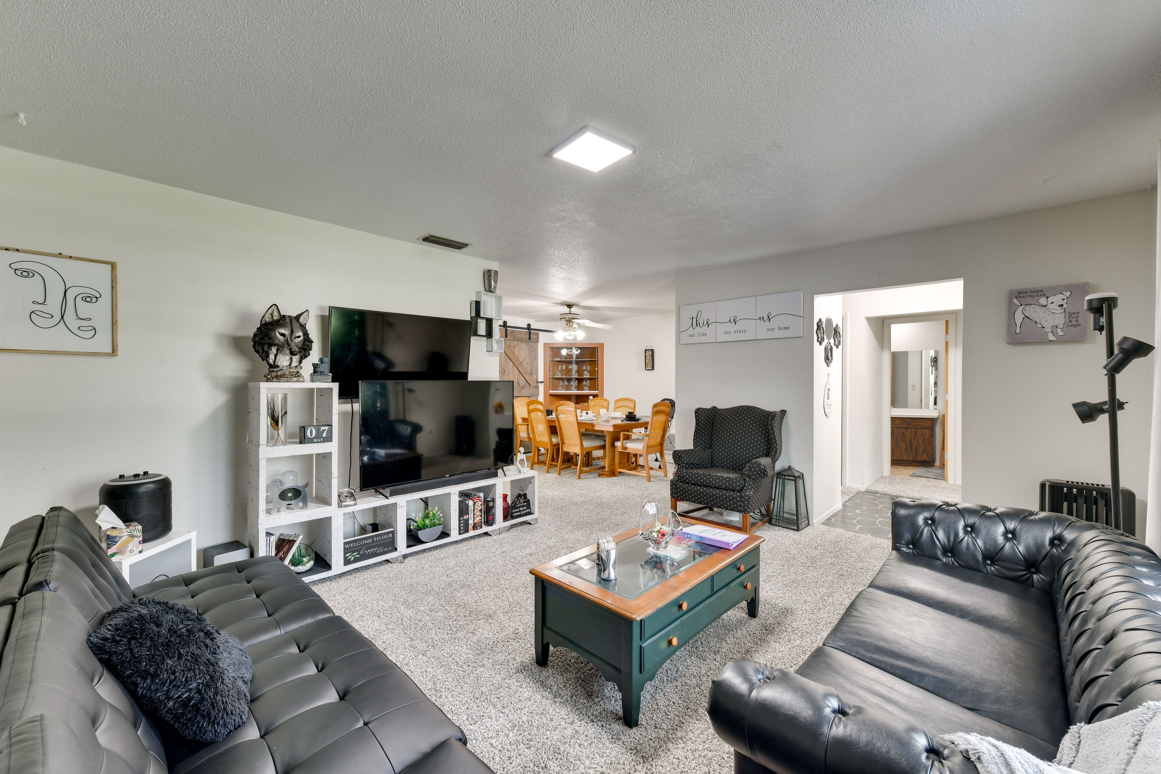 Living Room | Full Sleeper Sofa | Central A/C & Heat | Free WiFi