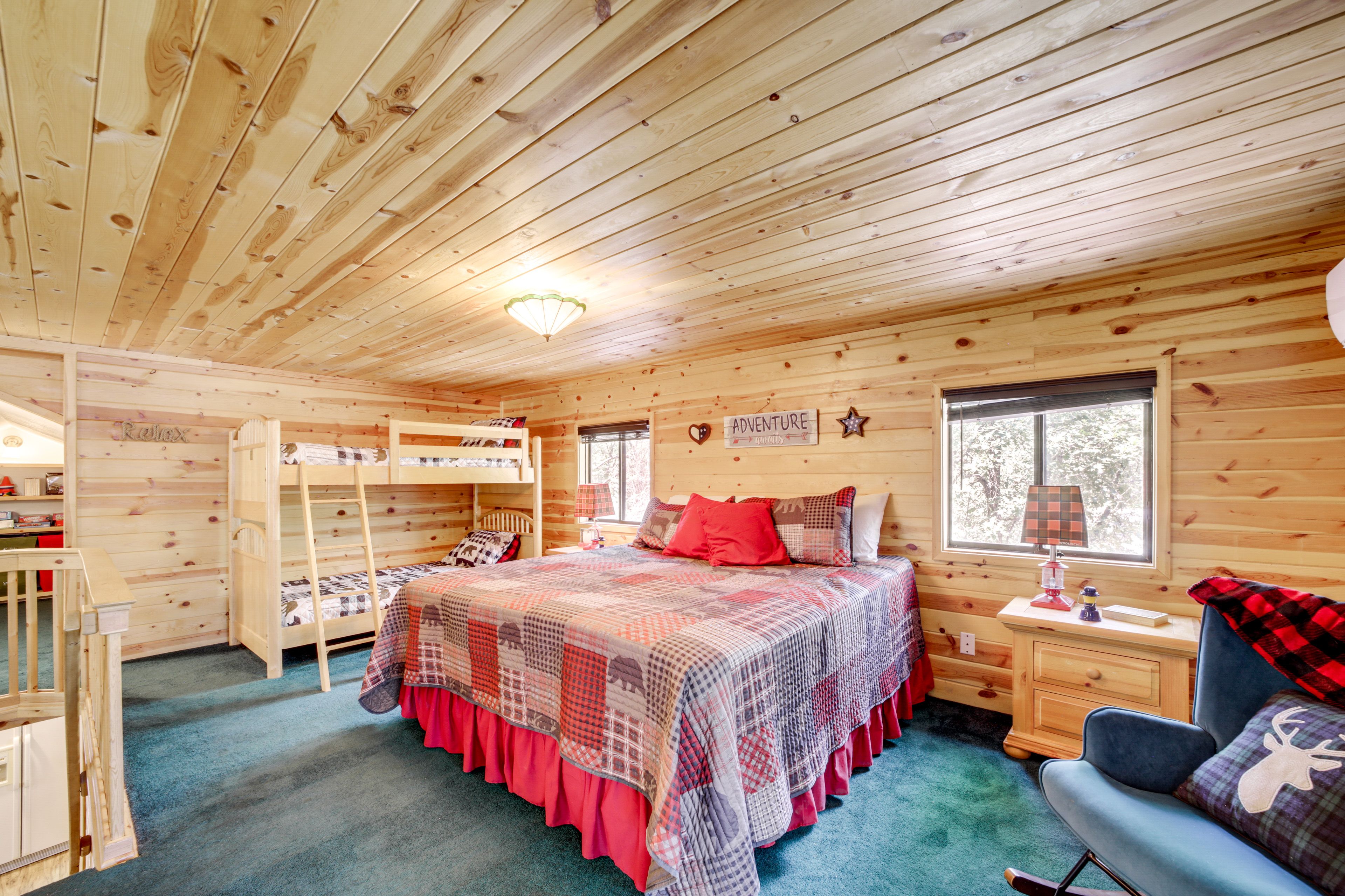 Bedroom 2 (Loft) | 2 Queen Beds | Twin Bunk Bed | 2nd Floor