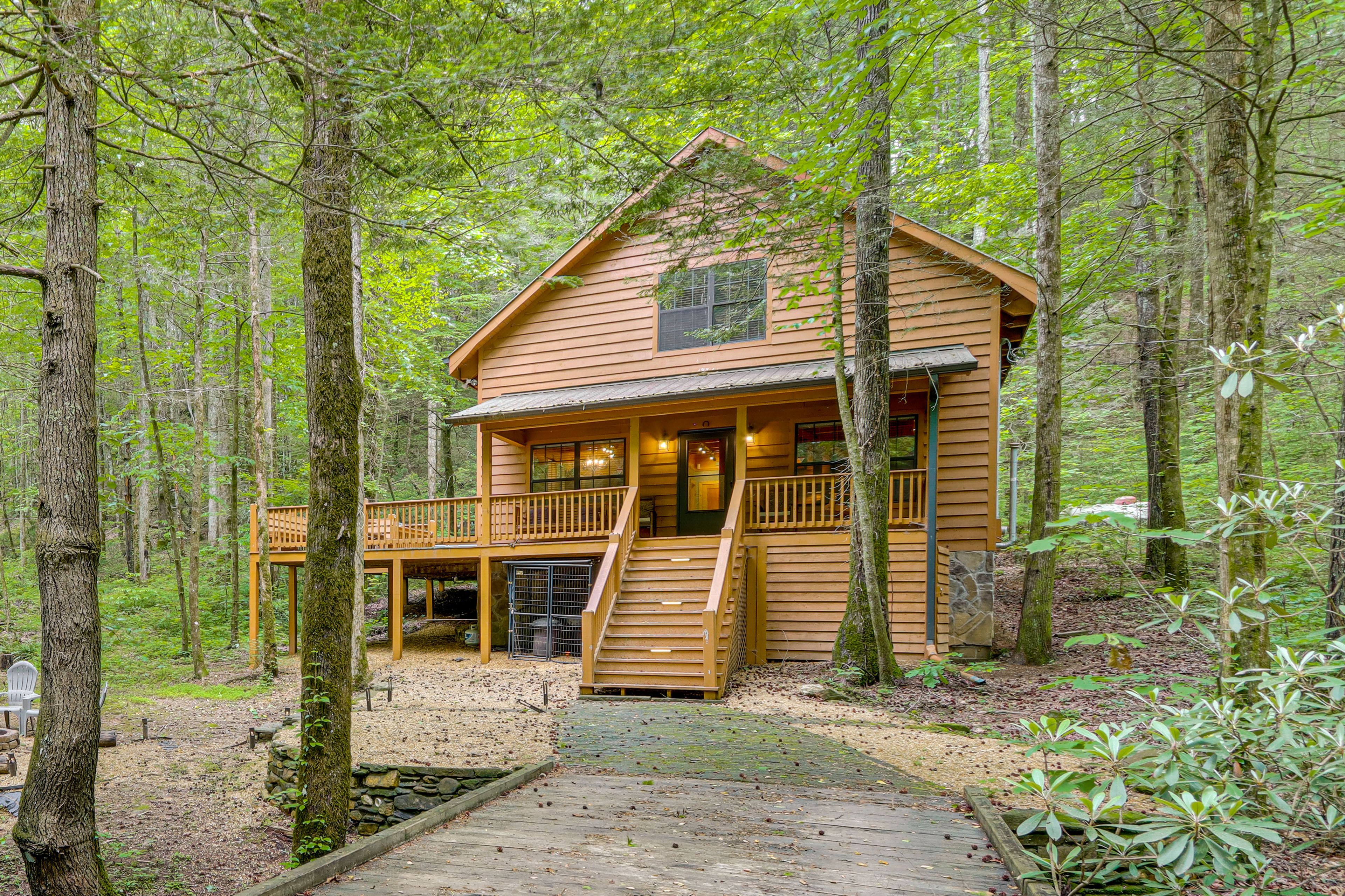 Wraparound Deck | Hot Tub | Fire Pit | Creekside Views