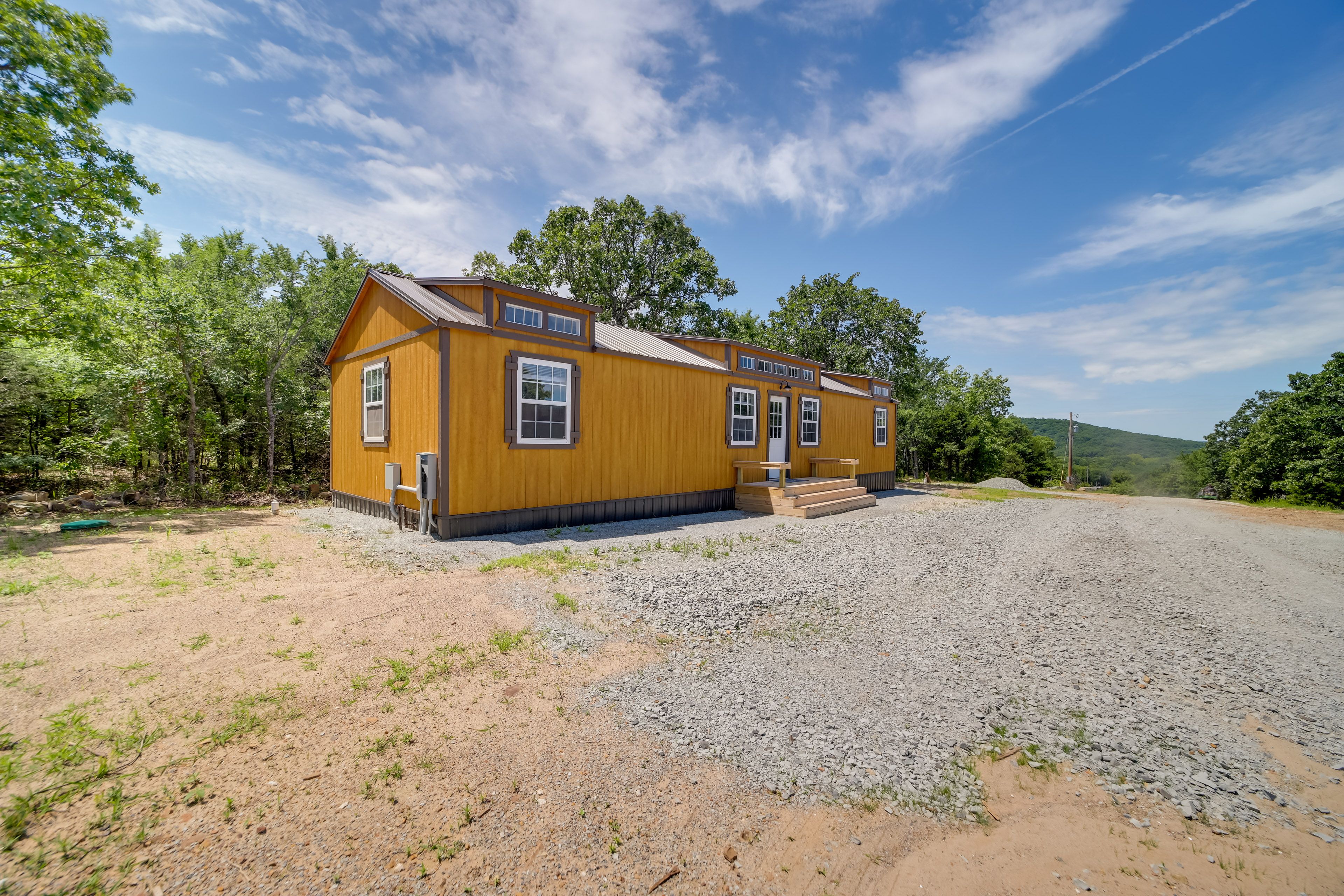 Front Exterior | Gravel Driveway (2 Vehicles) | Boat/Trailer Parking Allowed