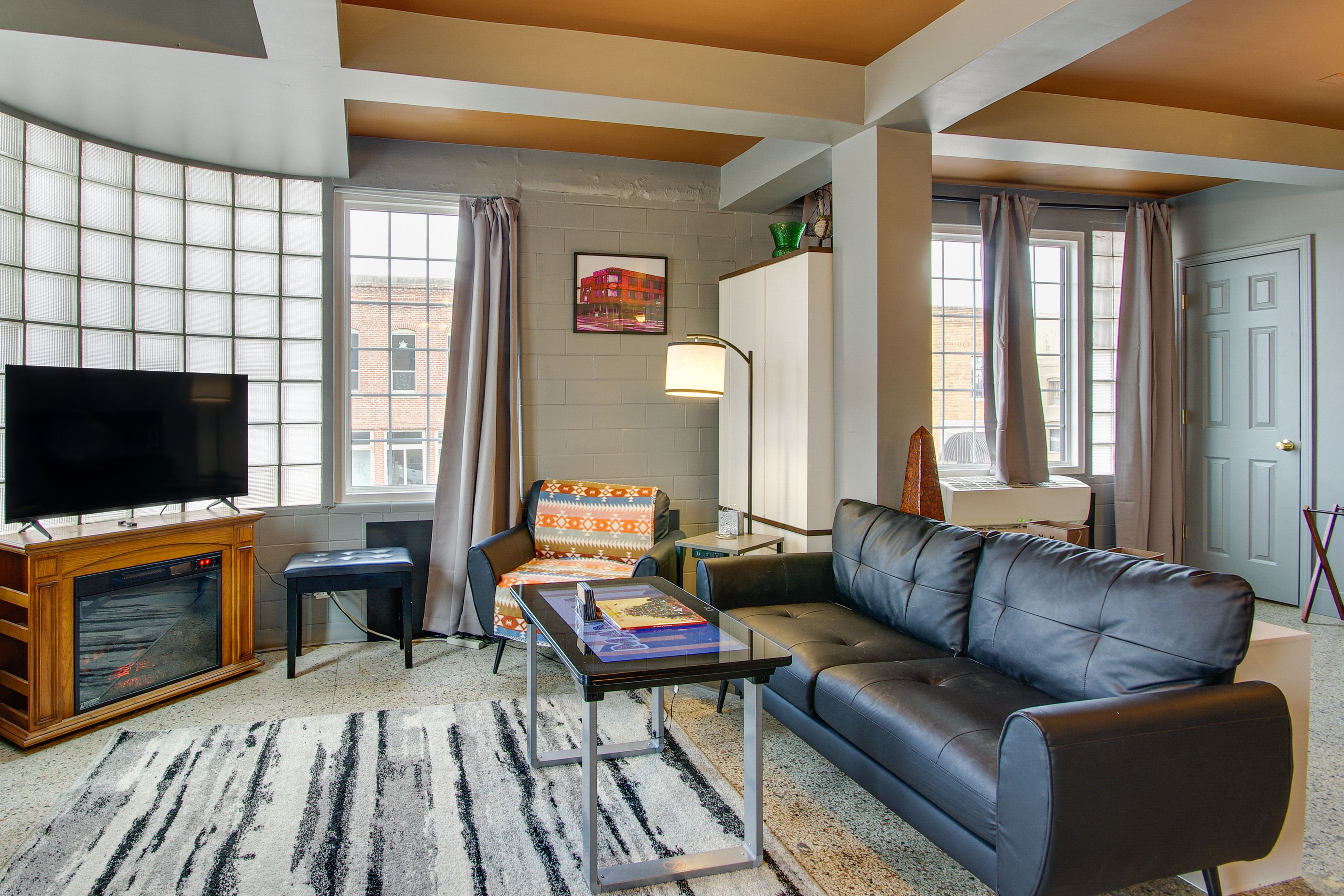 Living Area | TV | Electric Fireplace