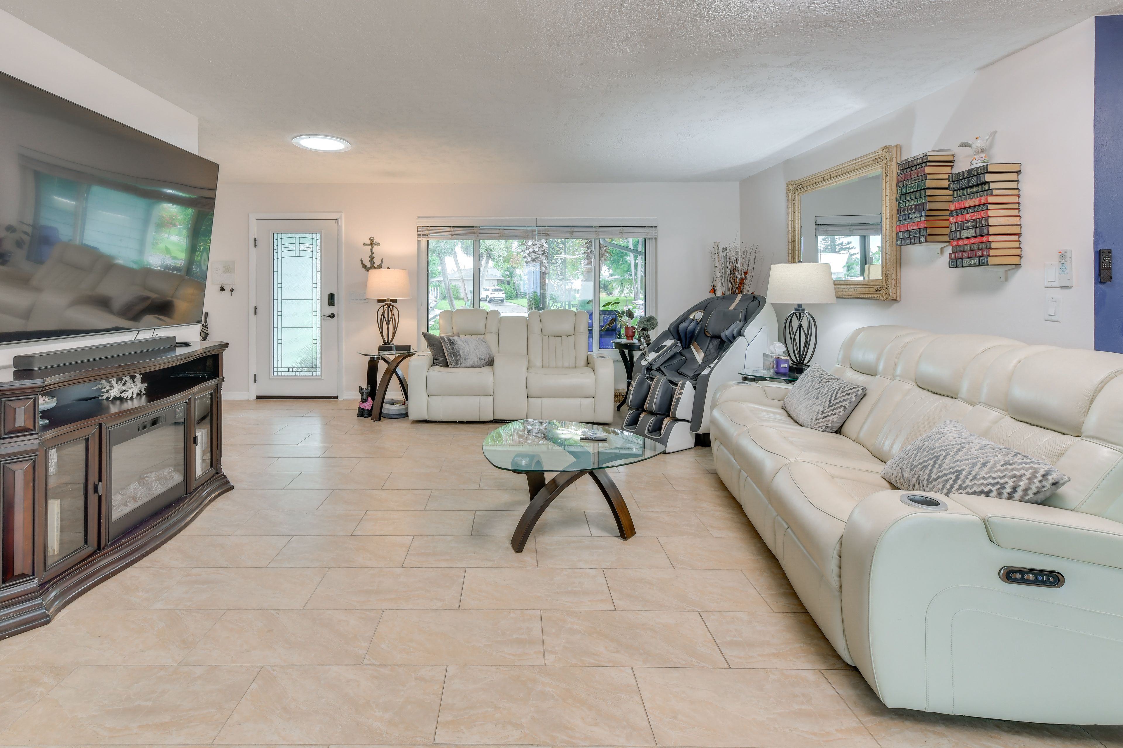 Living Room | Electric Fireplace | Massage Chair
