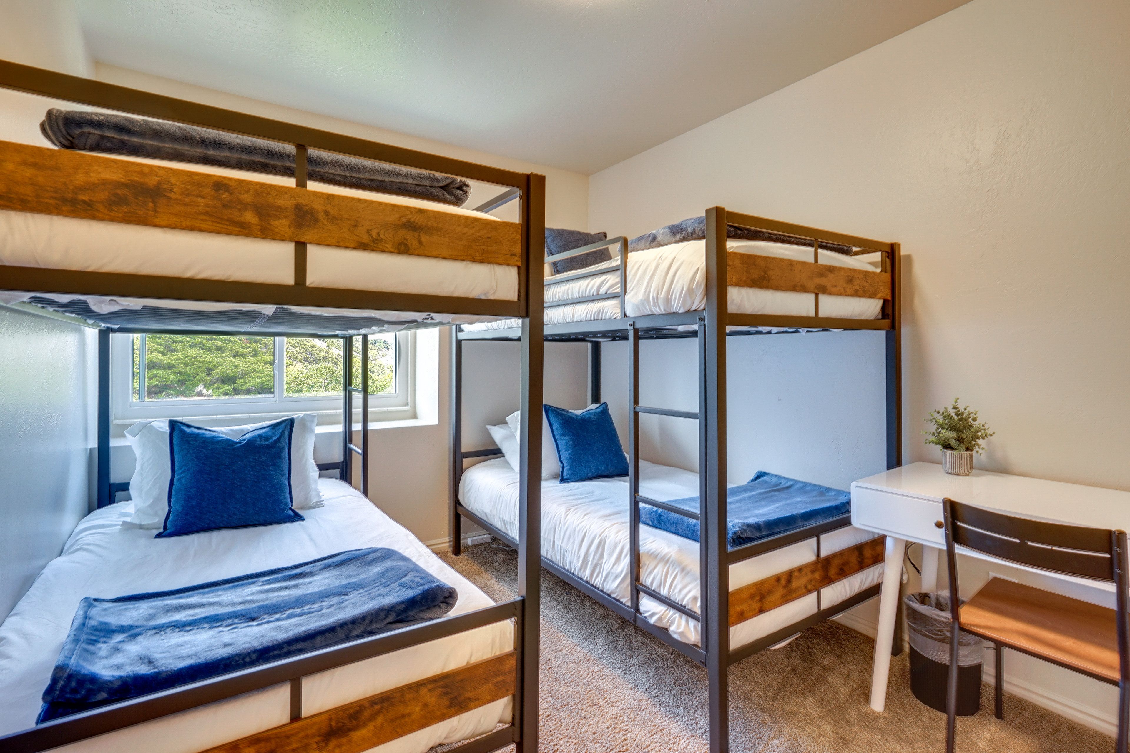 Bedroom 3 | 2 Twin Bunk Beds | Desk Workspace