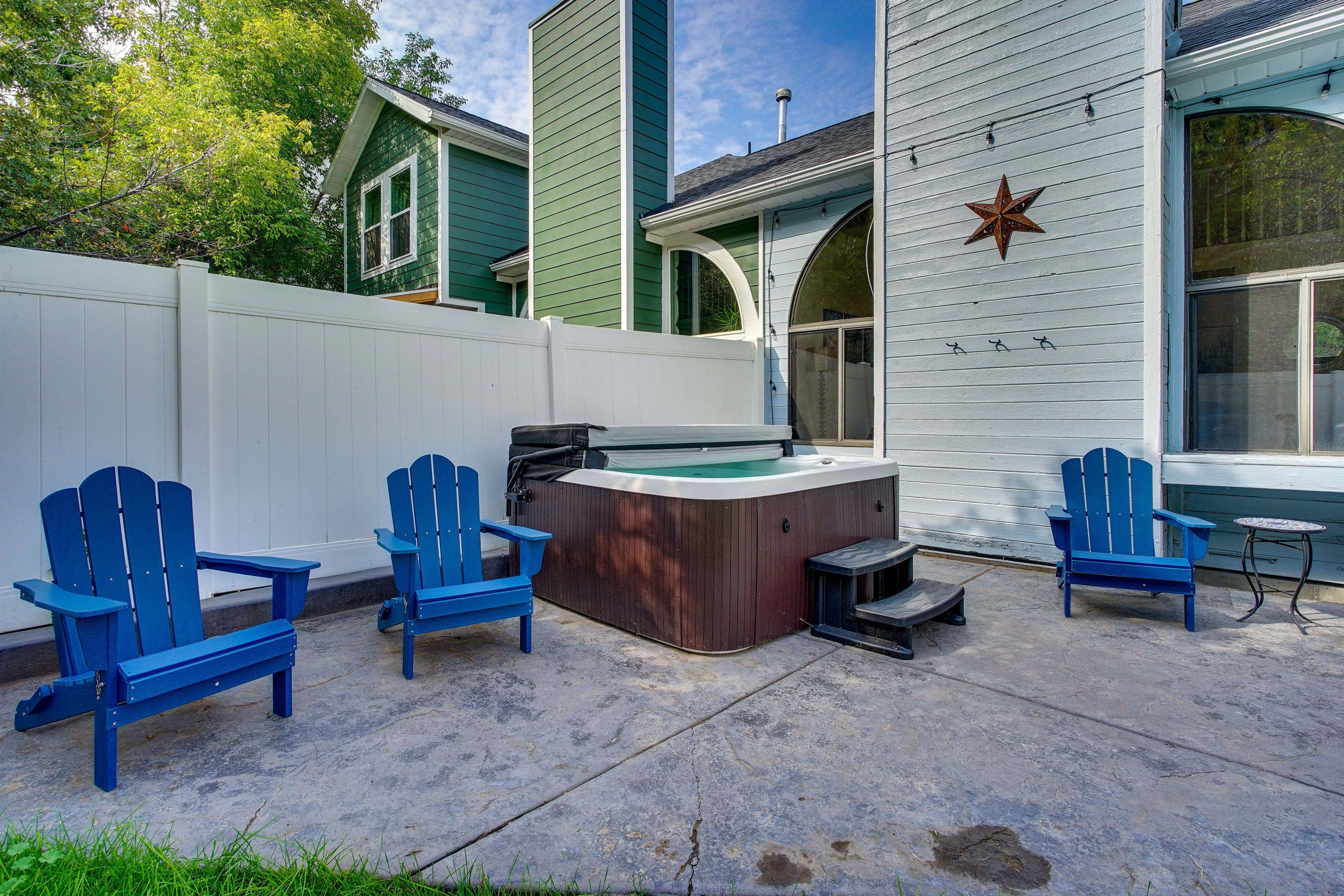 Patio | Private Hot Tub | Seating