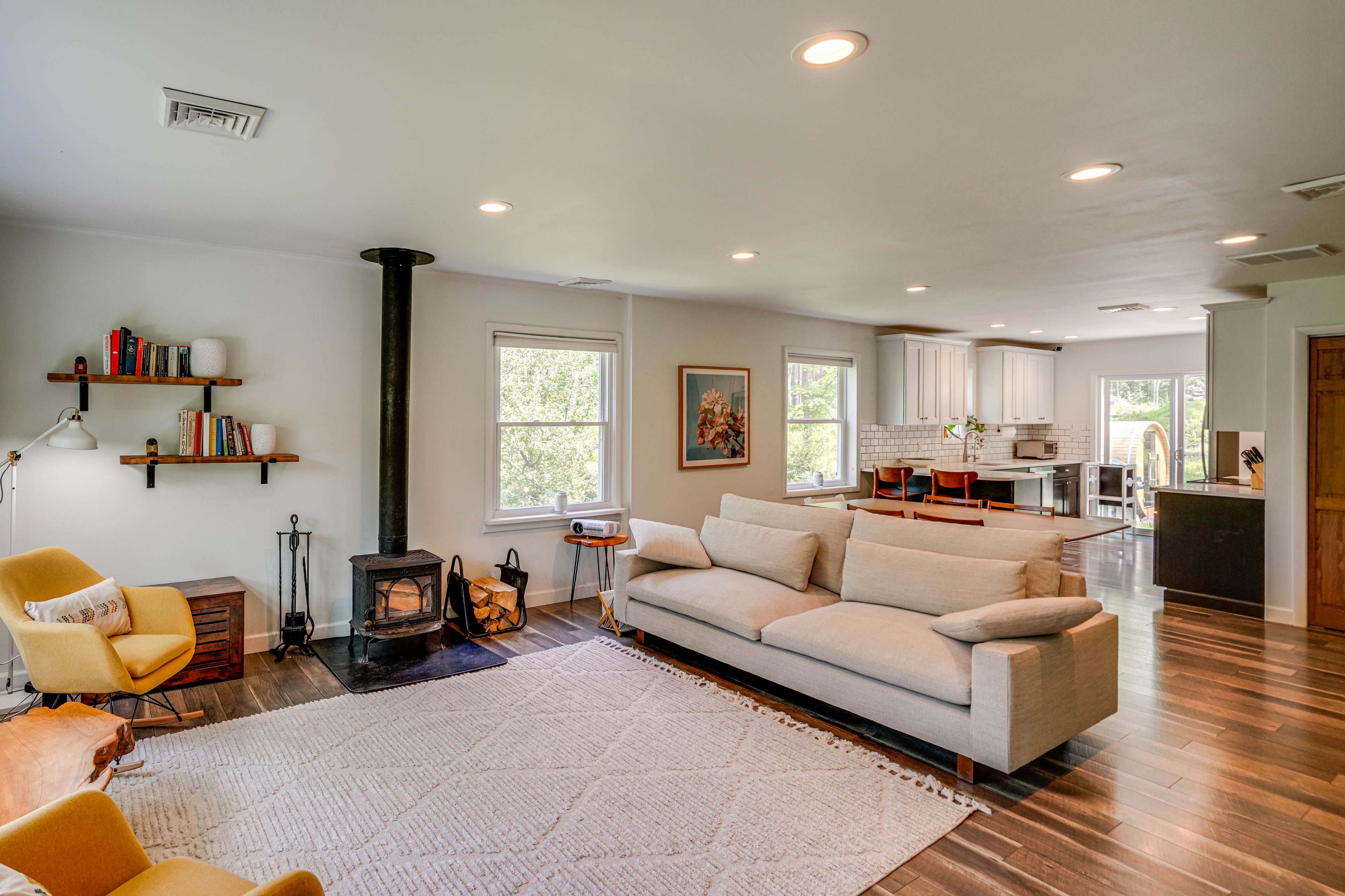Living Room | Wood-Burning Stove | Board Games & Books