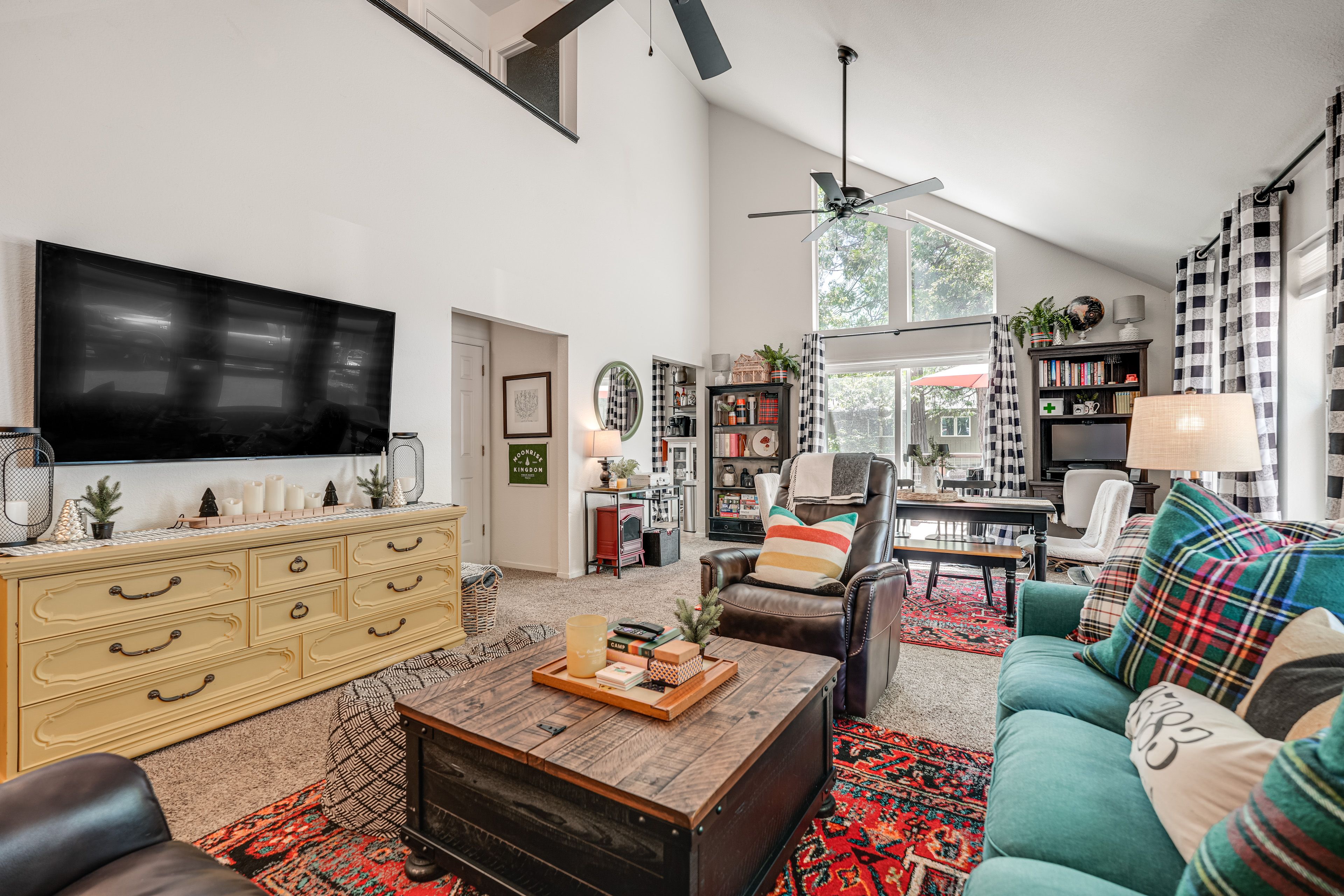 Living Area | Dining Table | Laptop Workspace