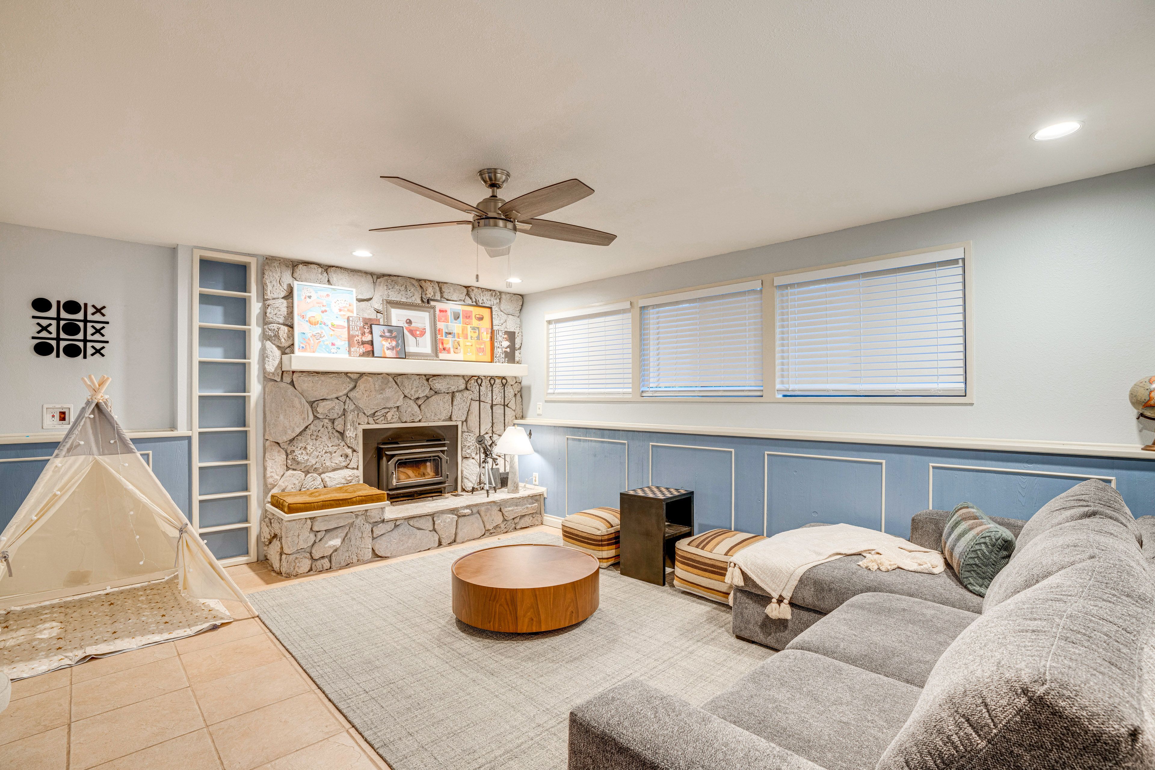 Basement Living Area | Queen Sleeper Sofa