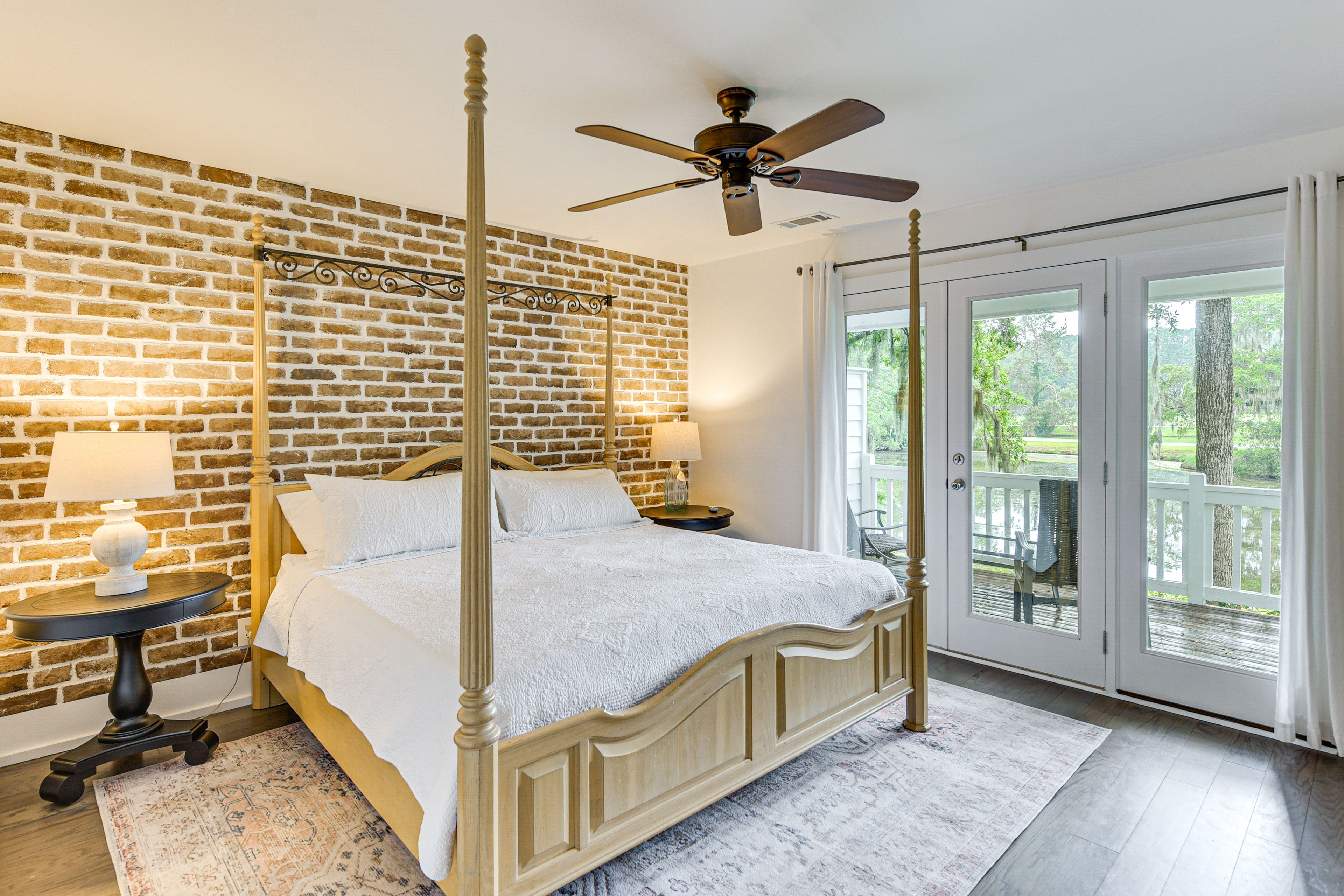 Bedroom 1 | 1st Floor | King Bed | Linens Provided | Deck Access