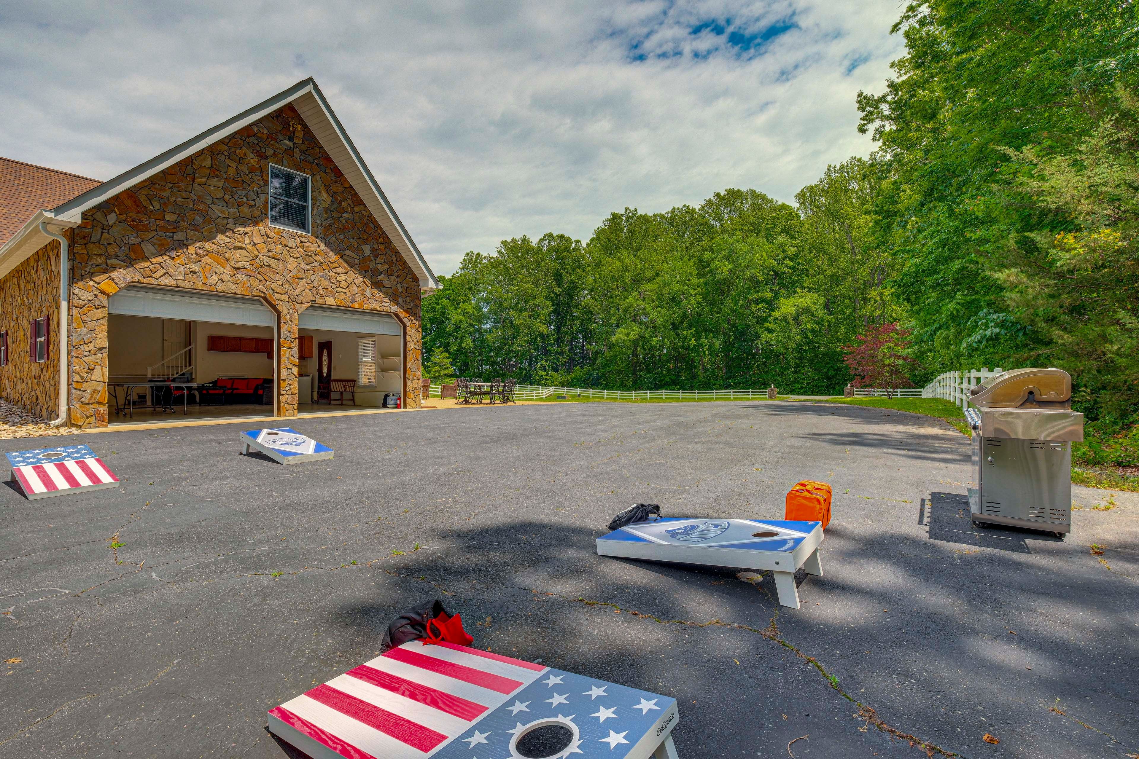 Driveway | Gas Grill | Cornhole
