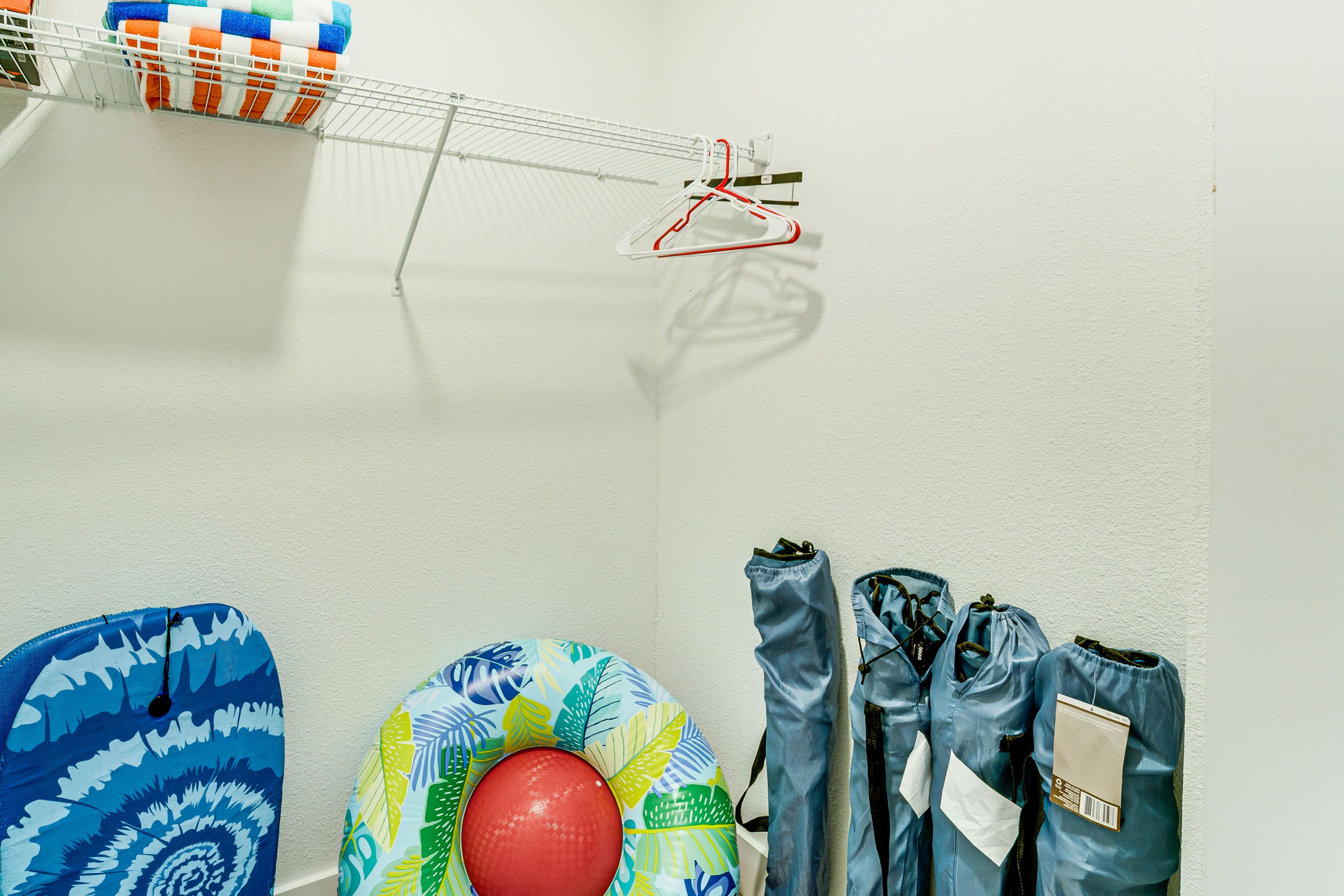 Storage Closet | Pool Float | Lawn Chairs | Beach Towels