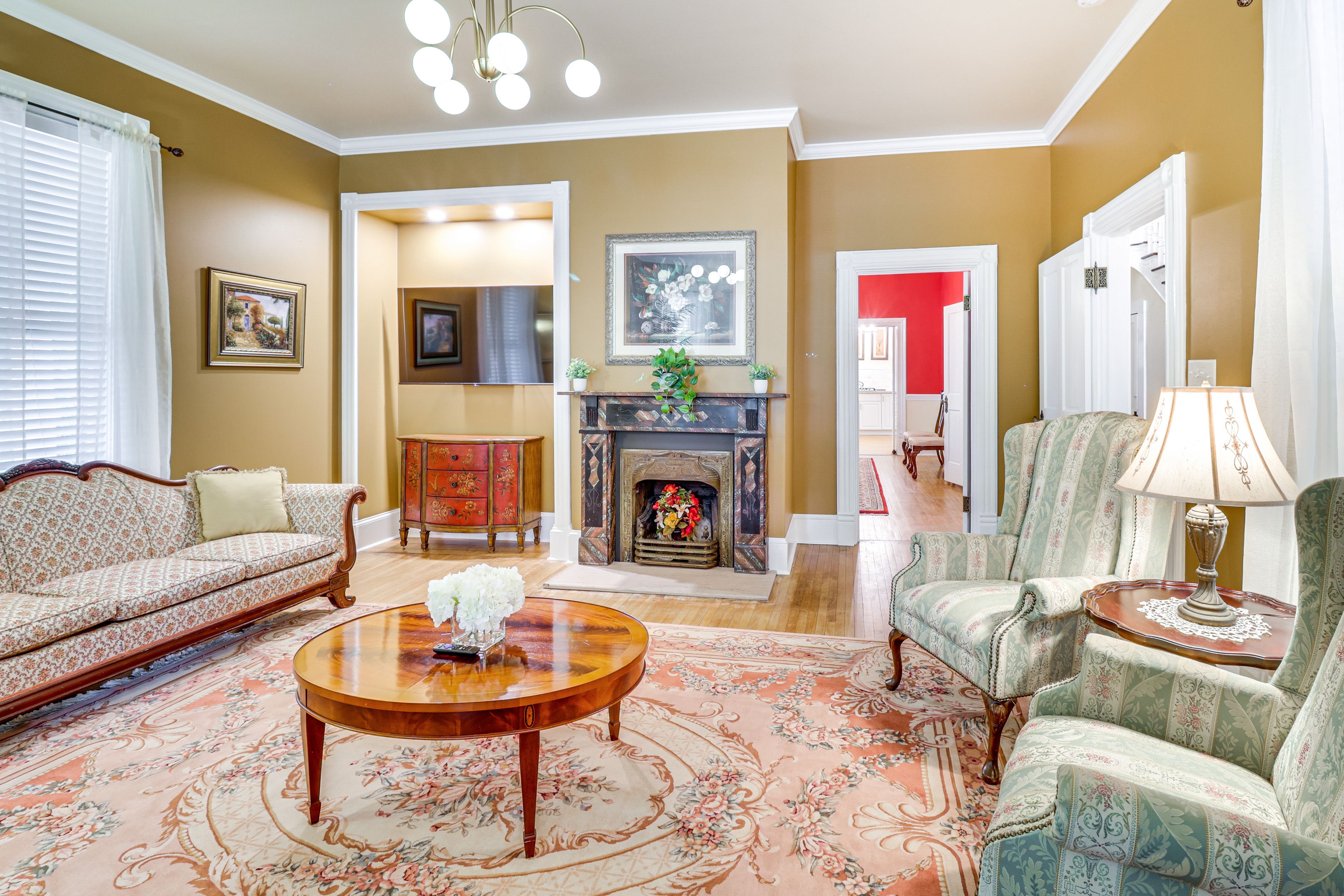 Living Room | Fireplace | Flat-Screen TV | 1st Floor