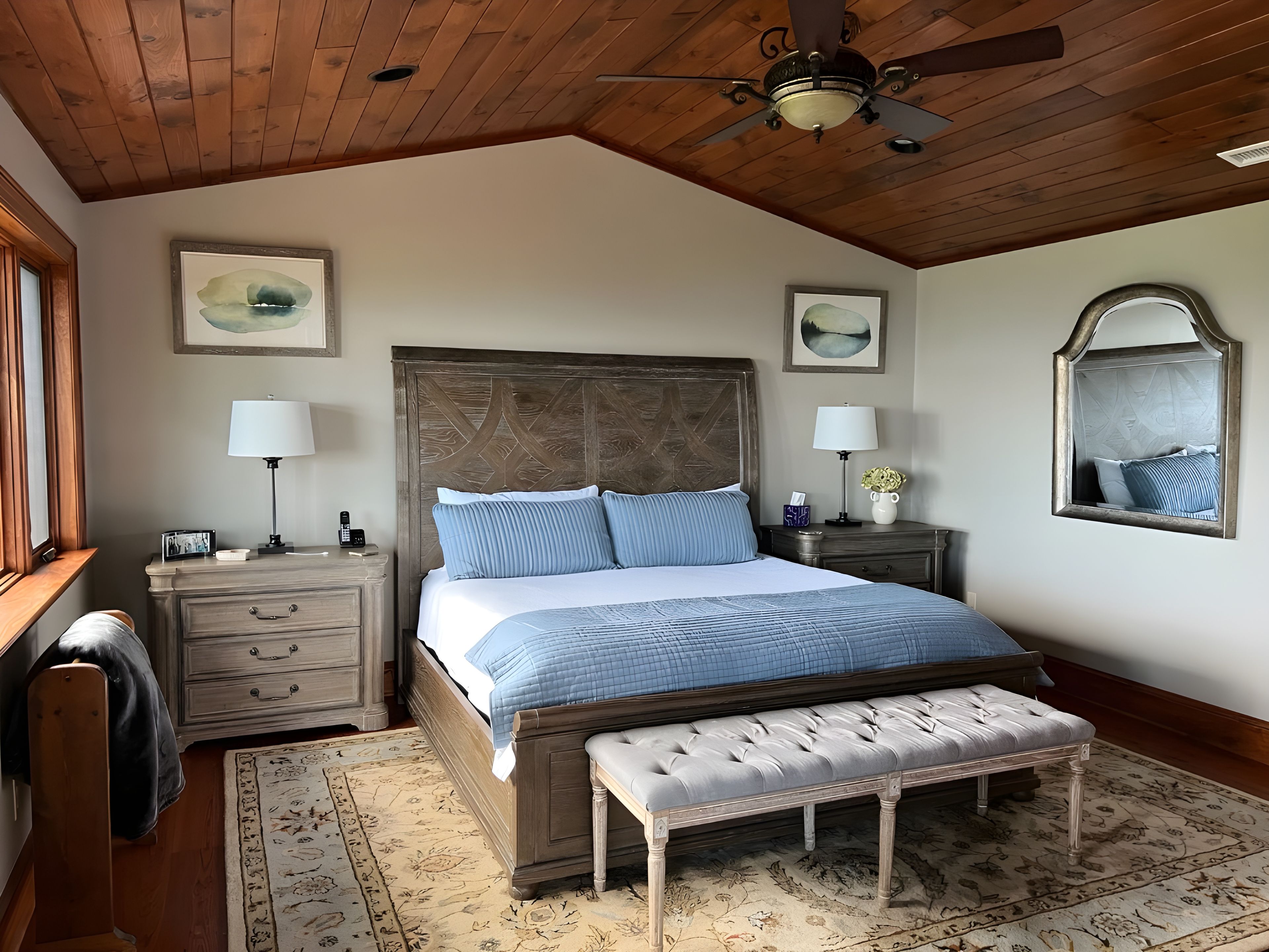 Bedroom 1 | 2nd Floor | King Bed | Smart TV | Home Office Space