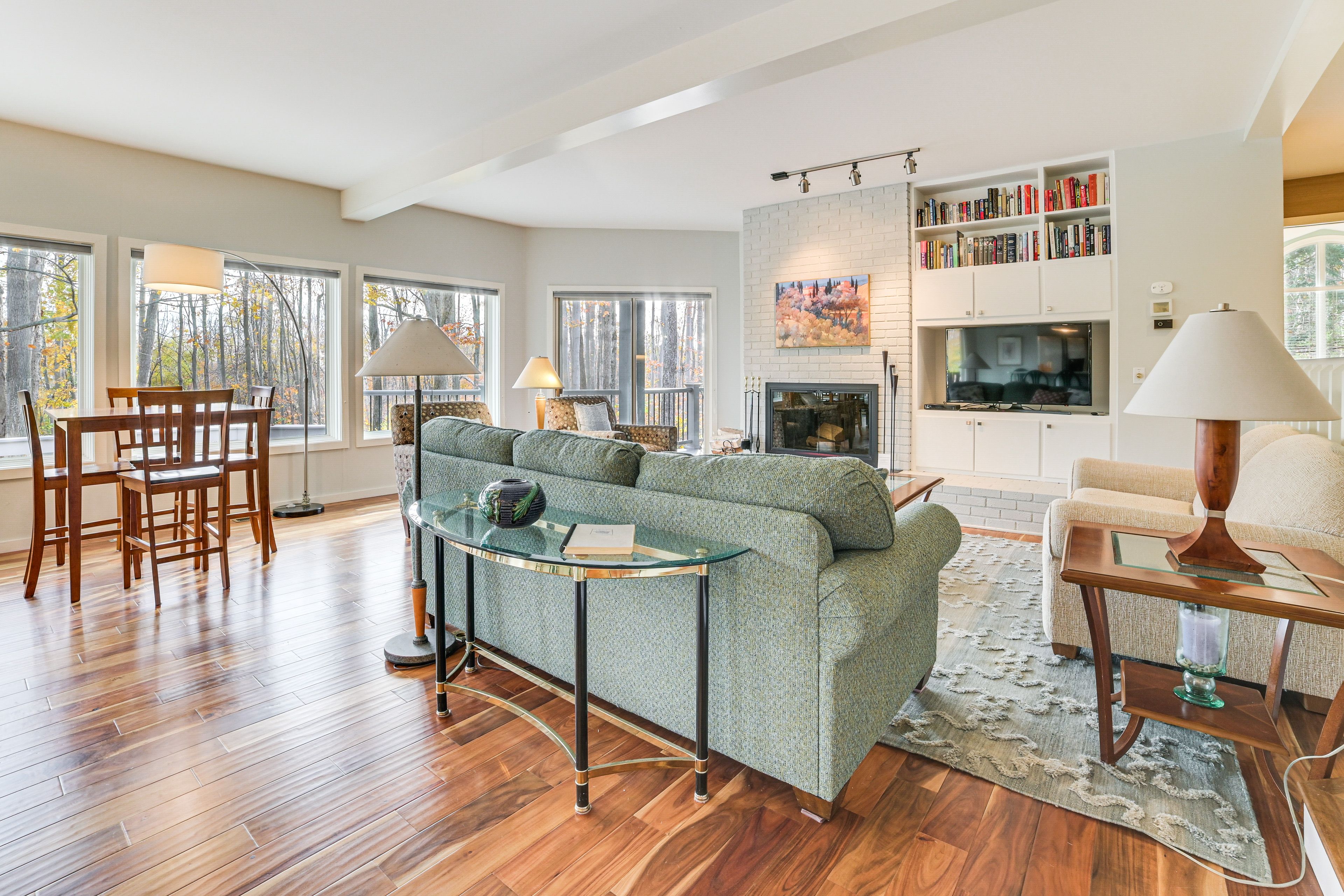Living Room | Smart TV | Wood-Burning Fireplace | 1st Floor