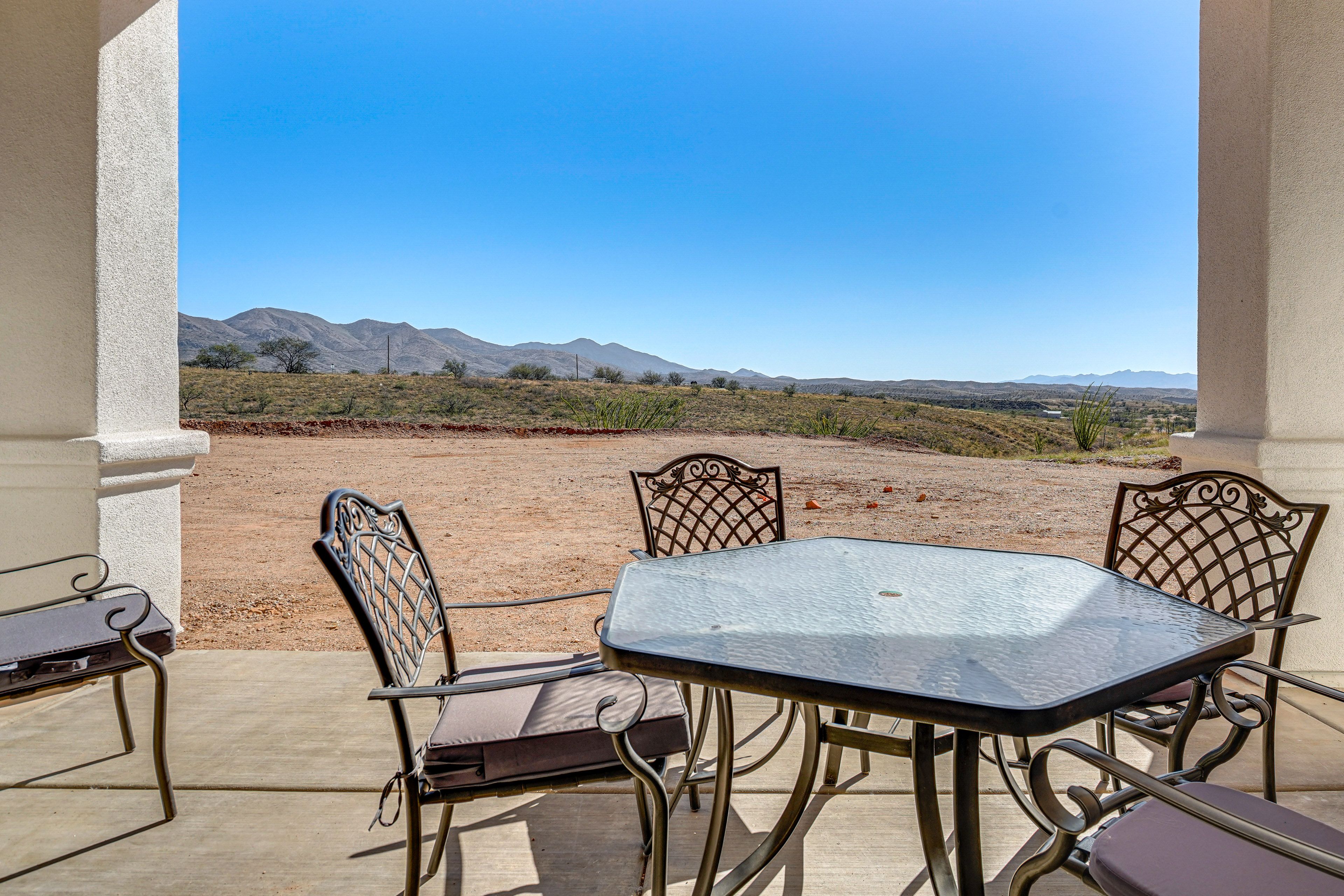 Covered Patio | Dining Area | Mountain Views