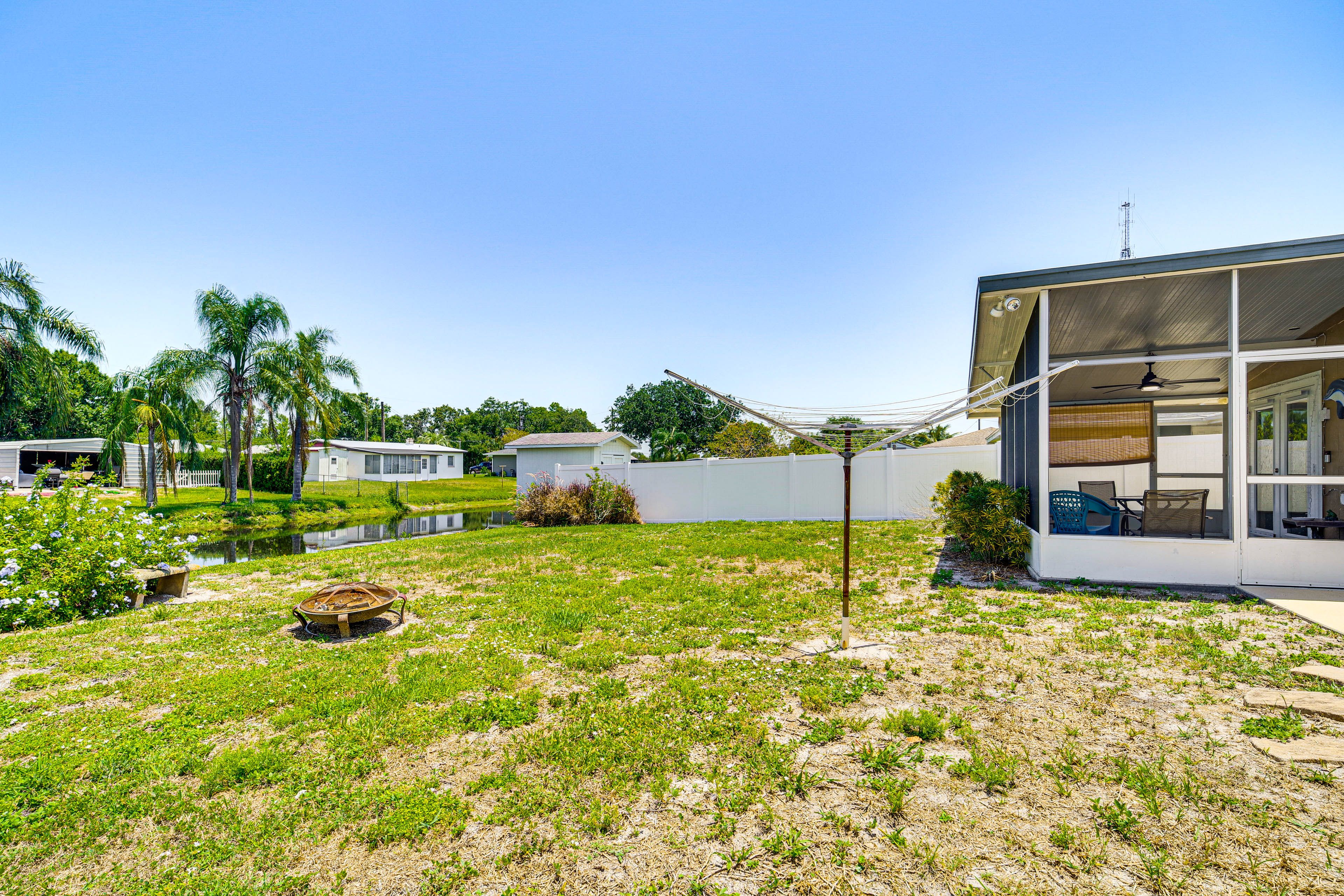 Yard | Fire Pit | Gas Grill | Canal Views