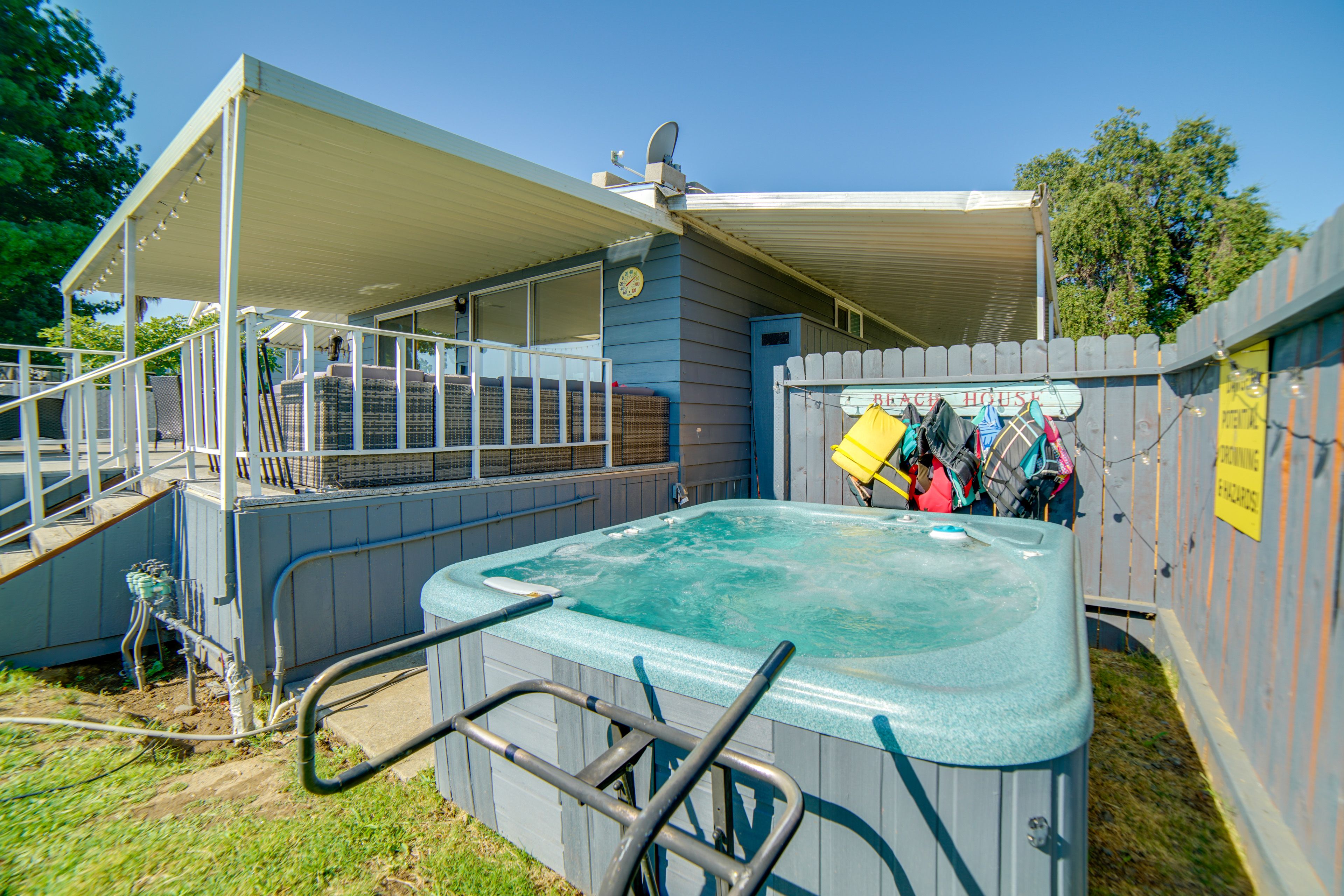 Property Exterior | Private Hot Tub | Life Vests