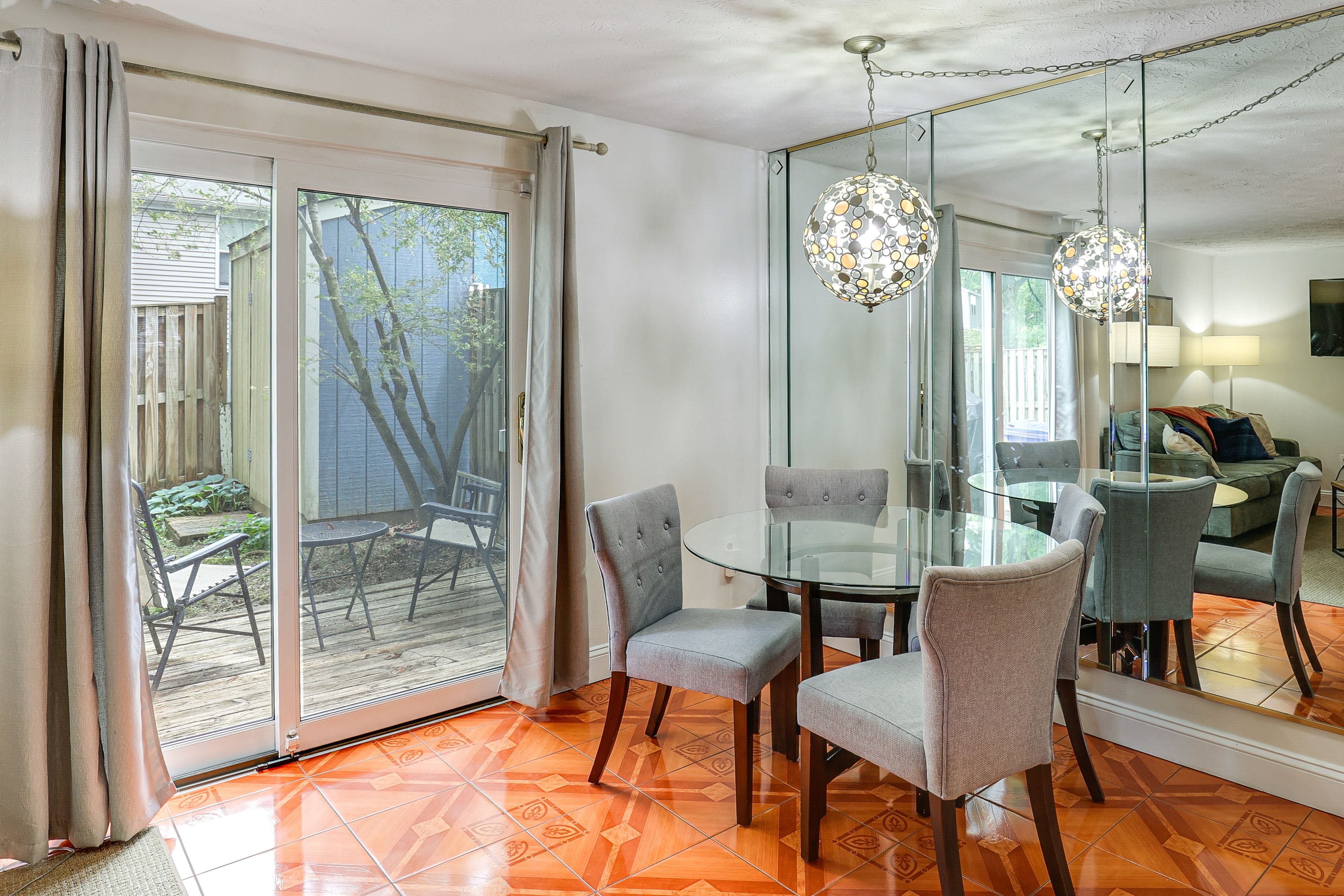 Dining Area | Dishware & Flatware | Central A/C & Heat | 1st Floor