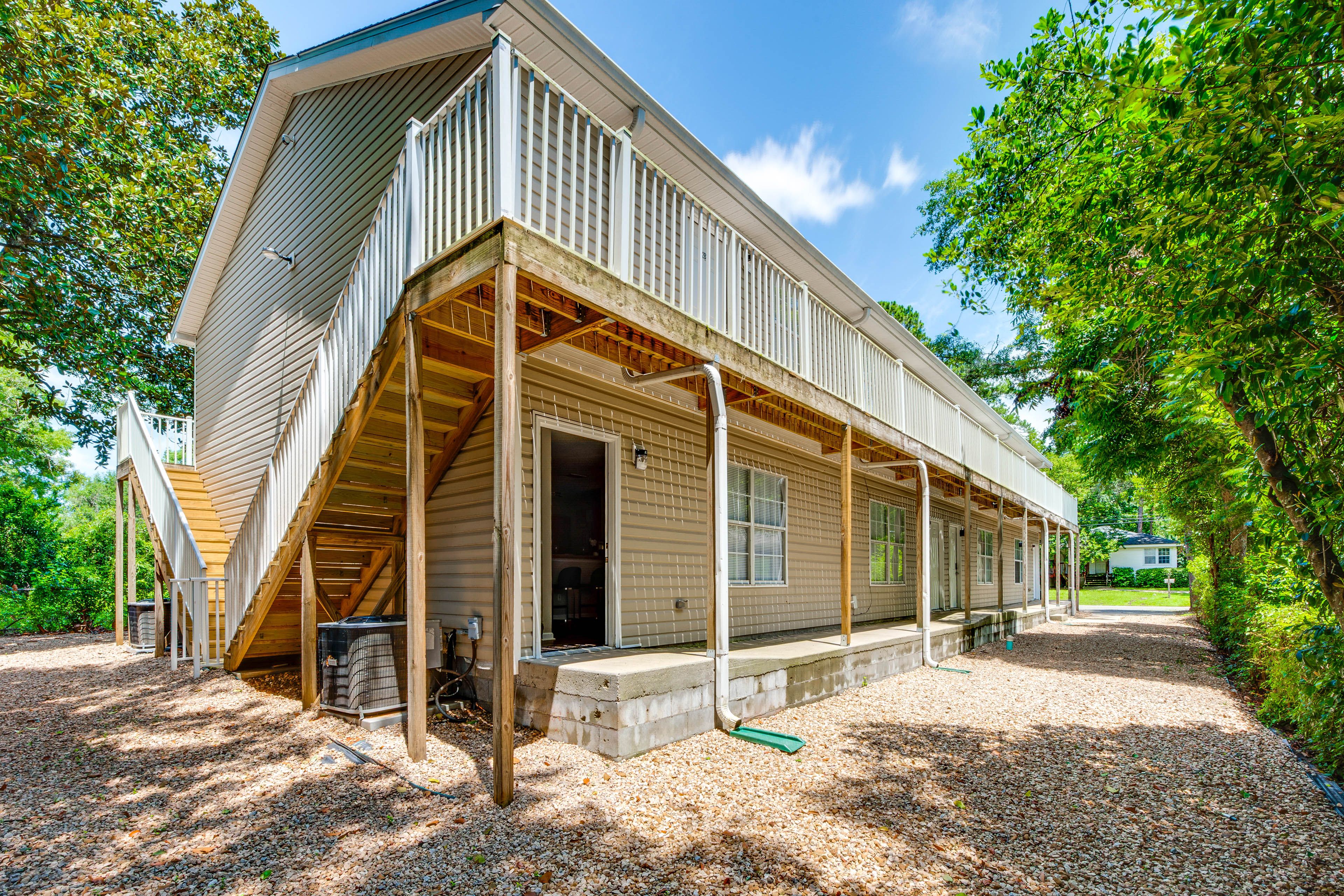 Townhome Exterior | Keyless Entry | Covered Patio