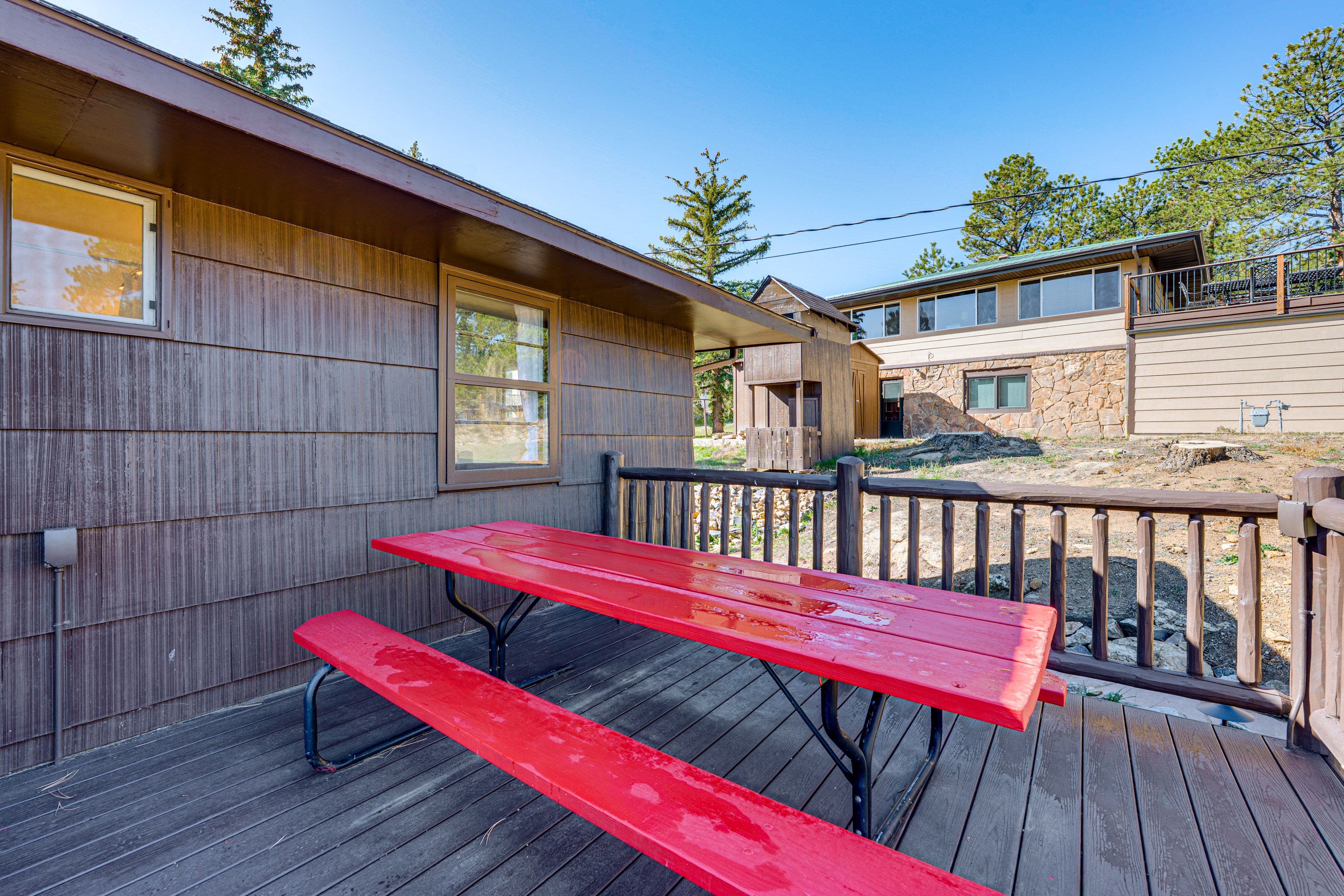 House Exterior | Furnished Deck | Picnic Table | Gas Fire Pit