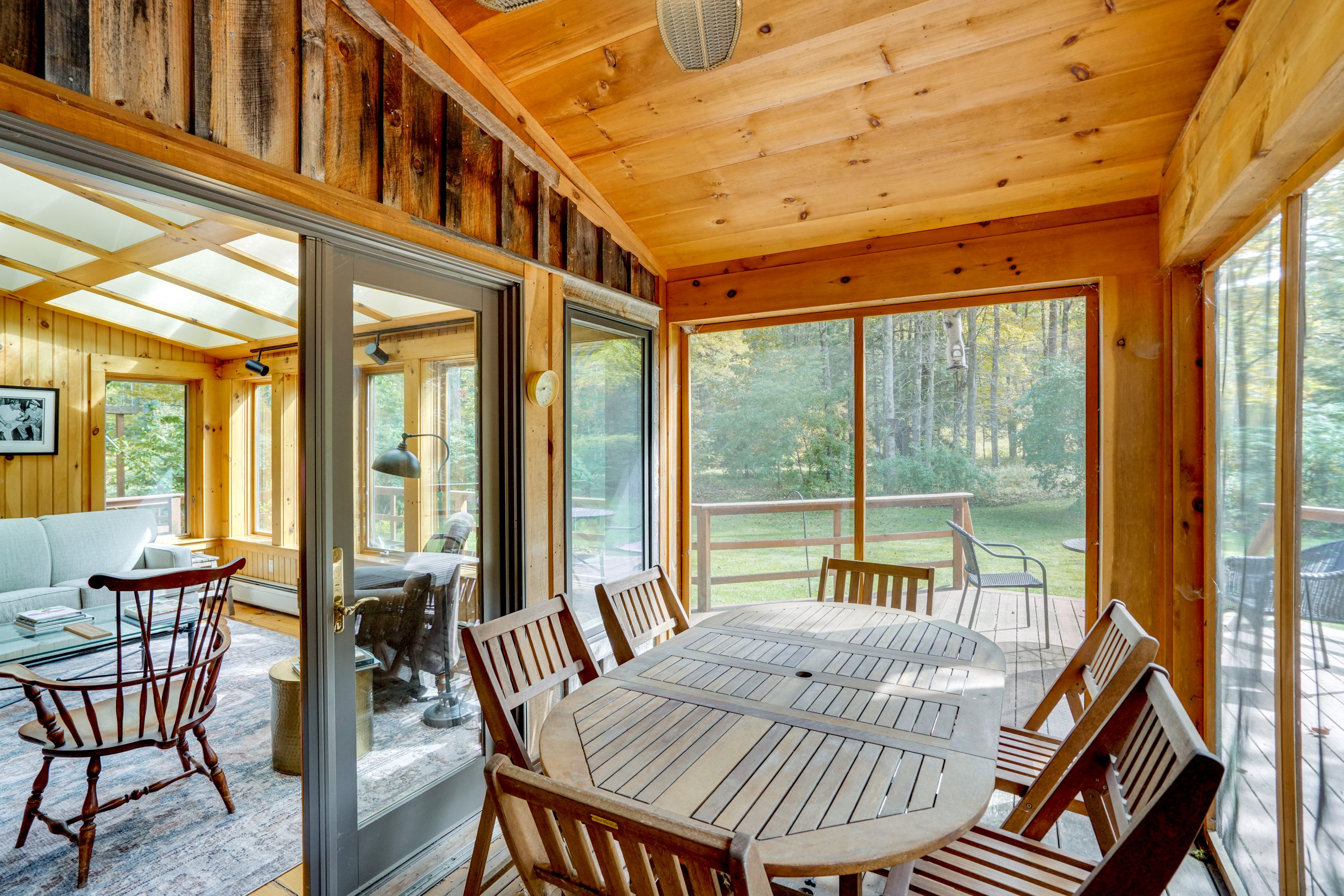 Screened-In Porch | Dining Area | Forest Views