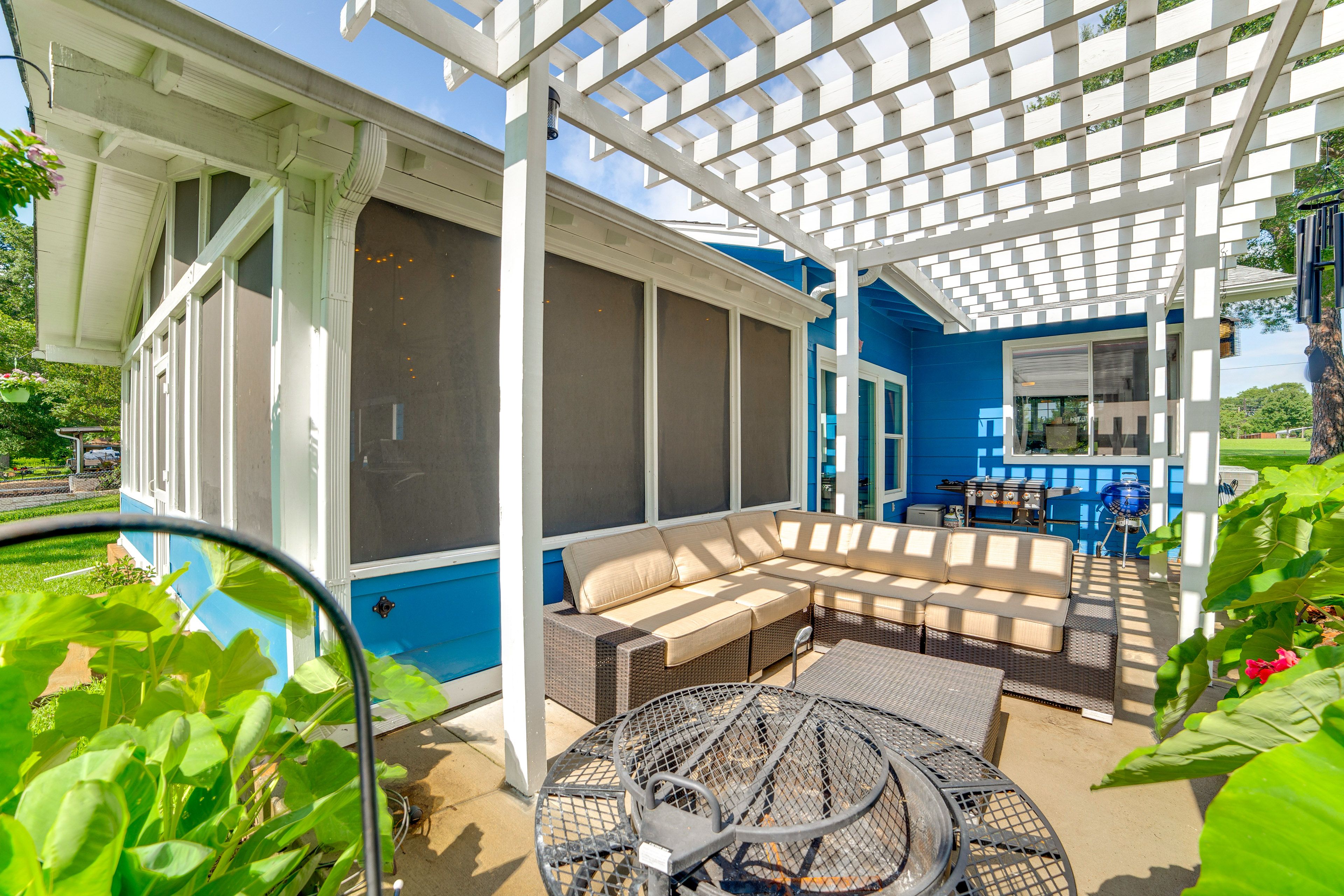 Patio | Outdoor Seating | Blackstone Griddle | Charcoal Grill