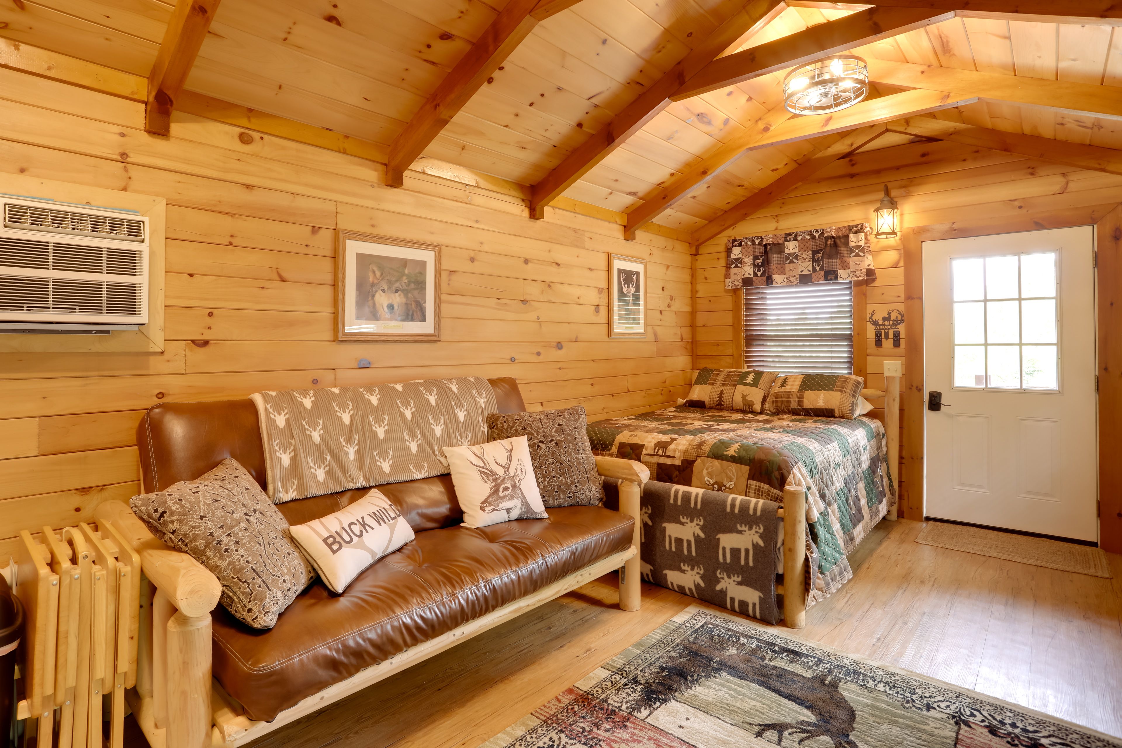 Studio Interior | Queen Bed | Full Futon | Free WiFi | Window A/C Unit